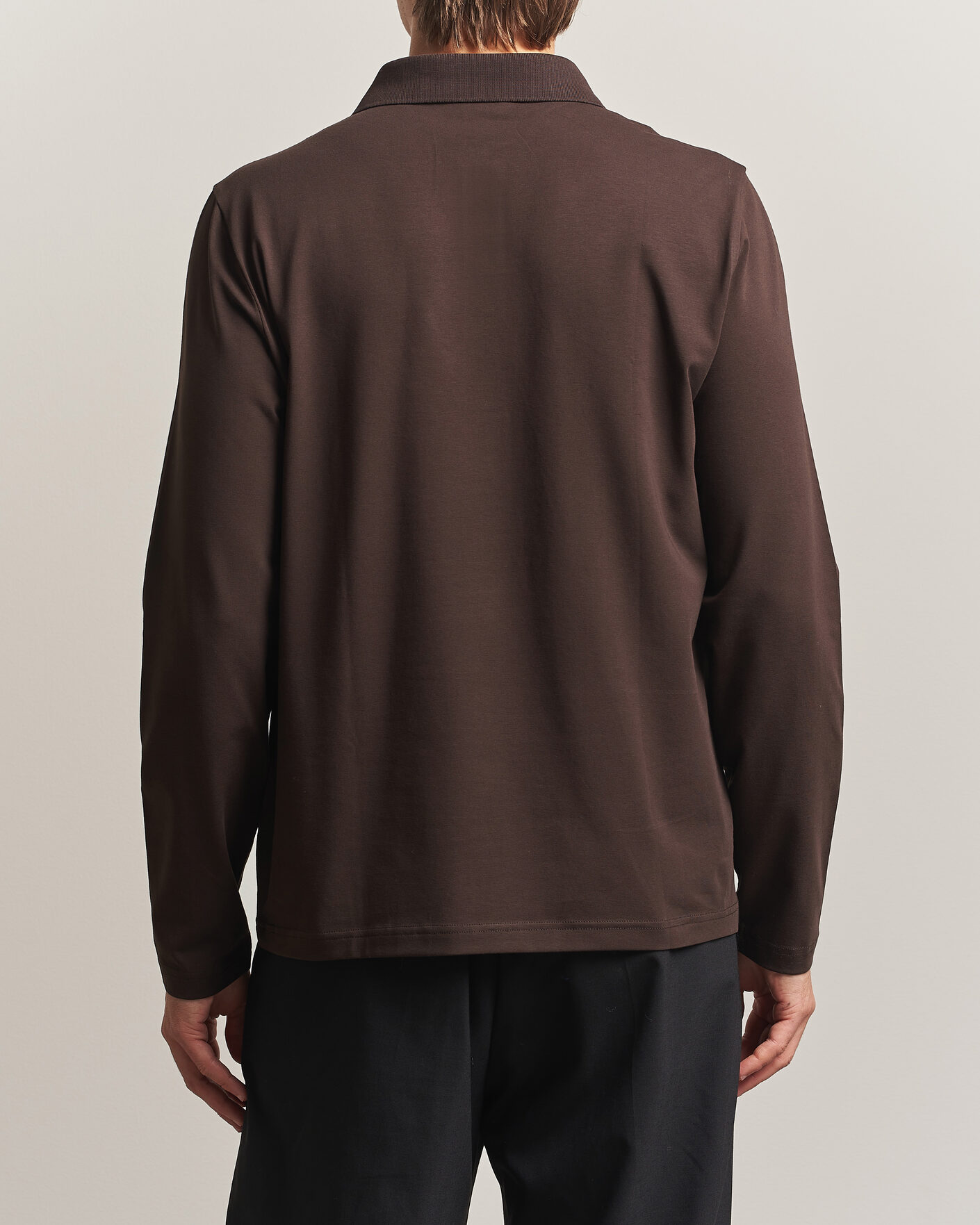 Herren | Poloshirts | Filippa K | Luke Lycra Polo Shirt Dark Chocolate