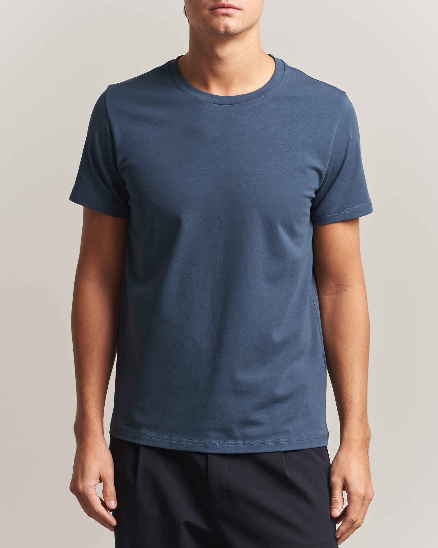 Herren | T-Shirts | Filippa K | Soft Lycra T-Shirt Stone Blue