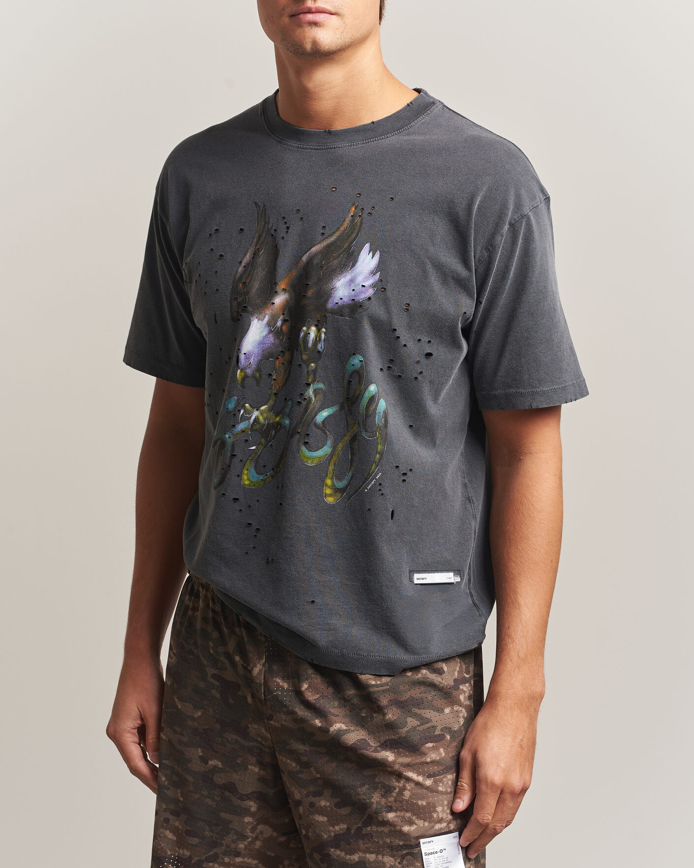 Herren | T-Shirts | Satisfy | MothTech T-Shirt Aged Black Eagle