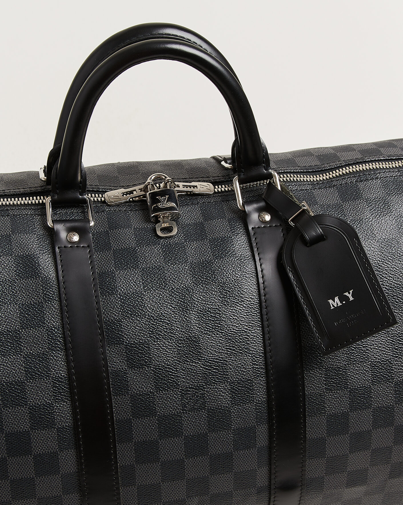 Herren | Pre-Owned & Vintage Bags | Louis Vuitton Pre-Owned | Keepall Bandouliére 55 Damier Graphite