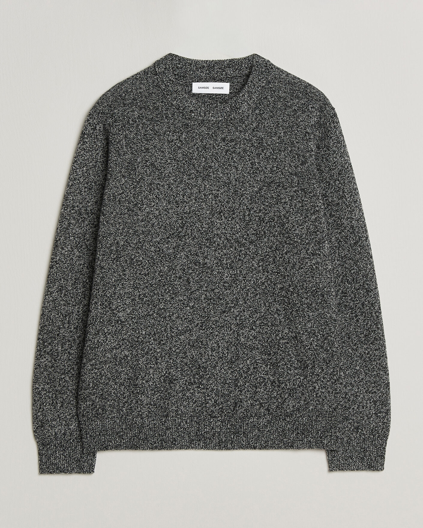 Herren | Pullover | Samsøe Samsøe | Isak Knitted Crew Neck Black White Melange