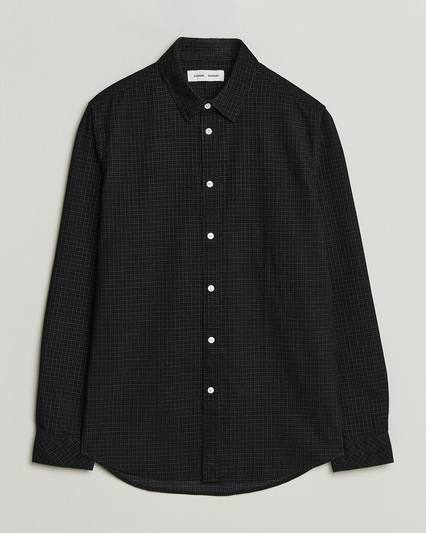 Herren | Hemden | Samsøe Samsøe | Liam Baby Cord Checked Shirt Black