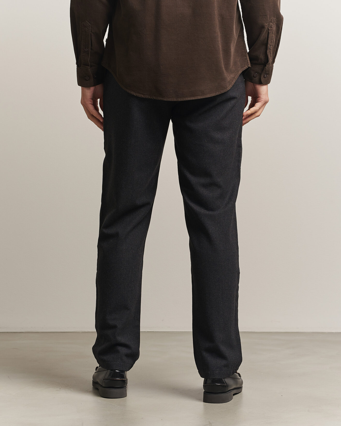 Herren | Hosen | Samsøe Samsøe | Bertil Flannel Drawstring Trousers Black Melange