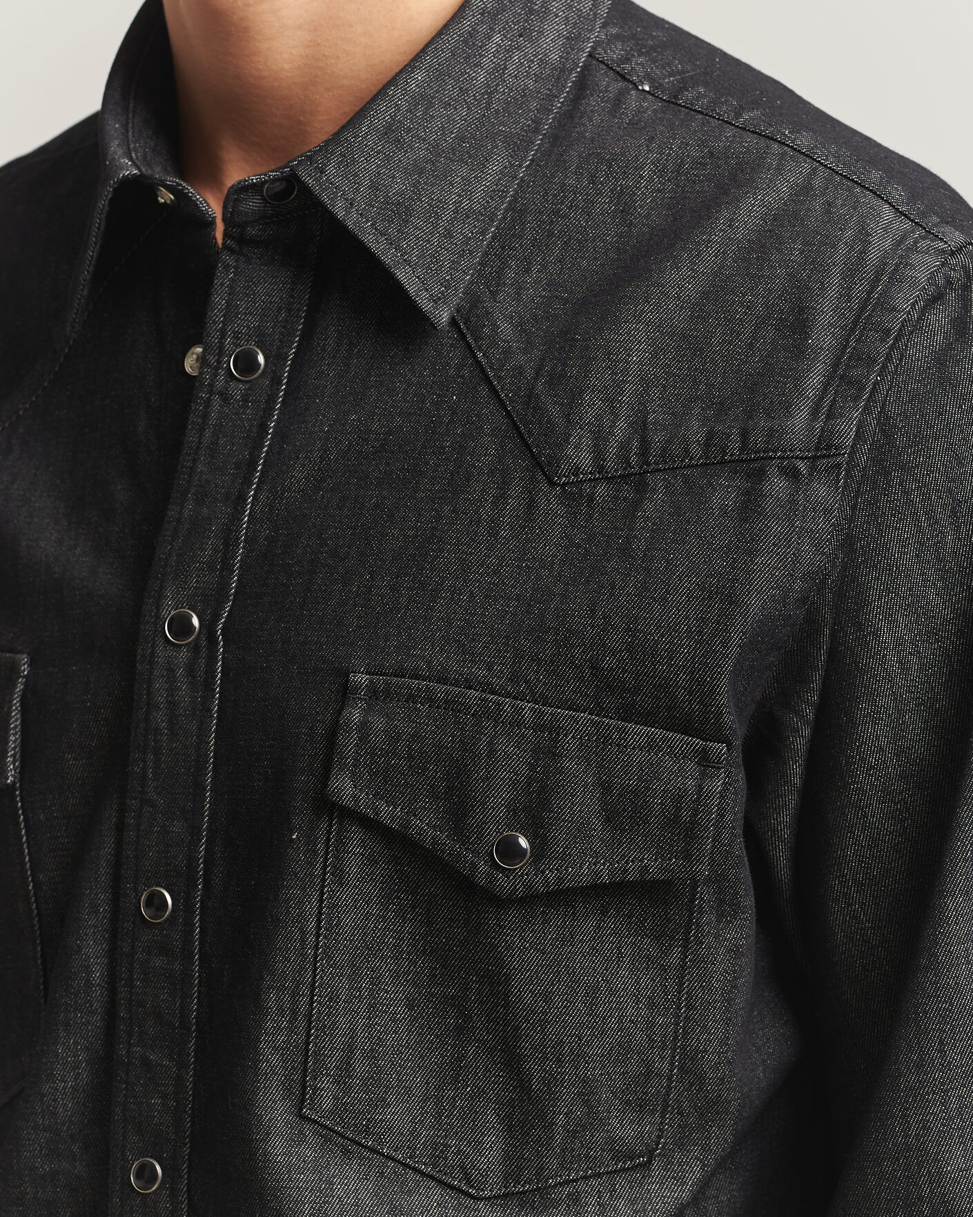 Herren | Hemden | Oscar Jacobson | Straight Fit Western Shirt Dark Grey