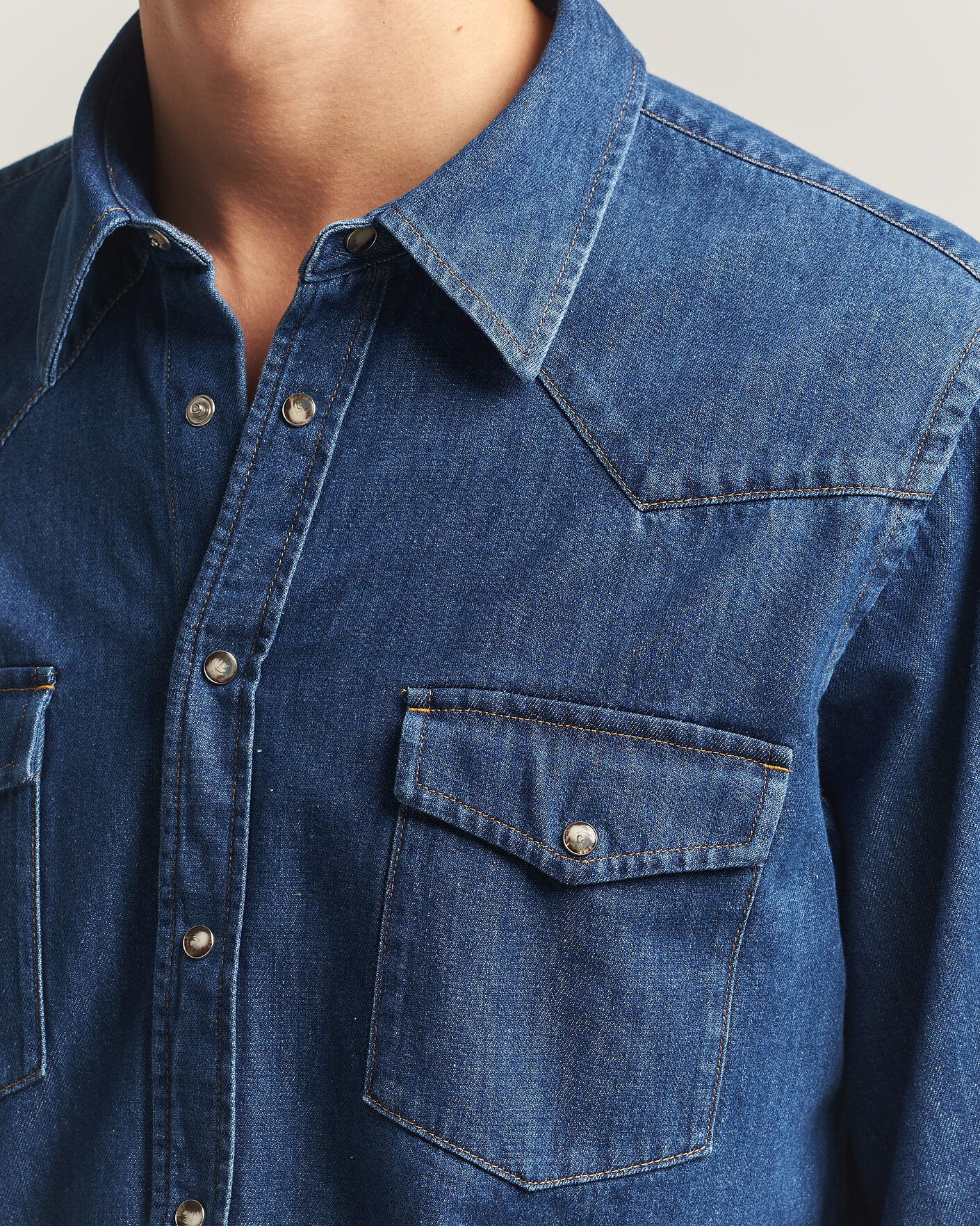 Herren | Hemden | Oscar Jacobson | Straight Fit Western Shirt Blue