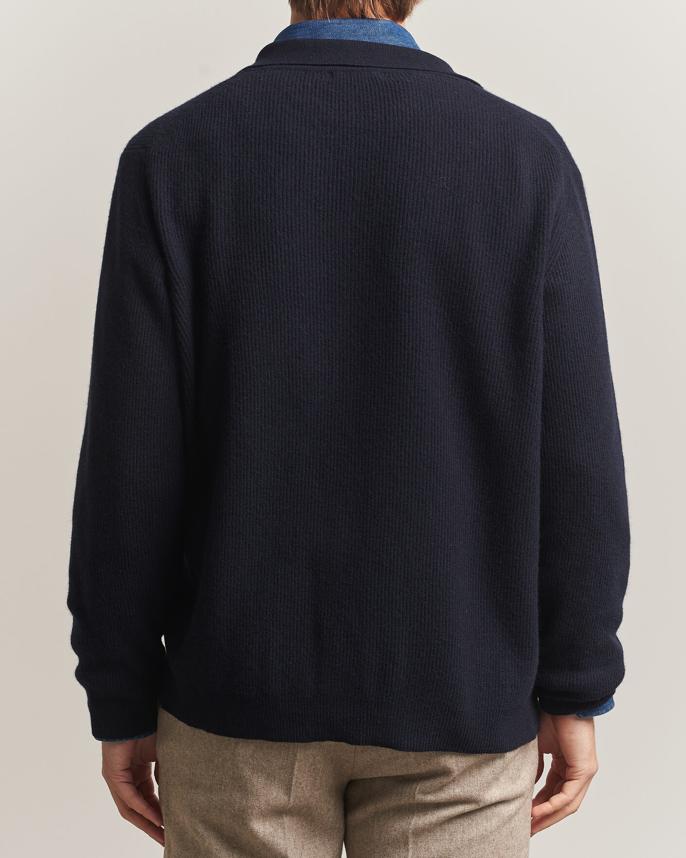 Herren | Pullover | Oscar Jacobson | Federico Wool/Cashmere Cardigan Navy