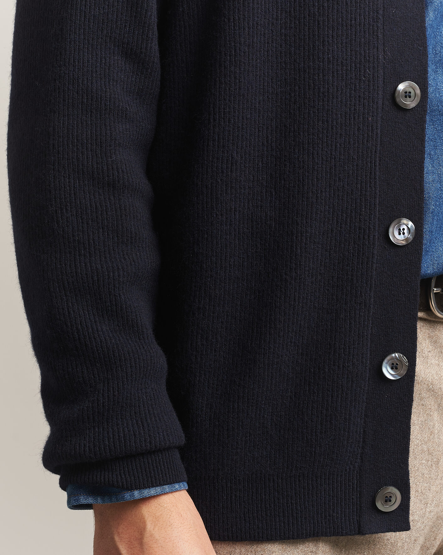 Herren | Pullover | Oscar Jacobson | Federico Wool/Cashmere Cardigan Navy