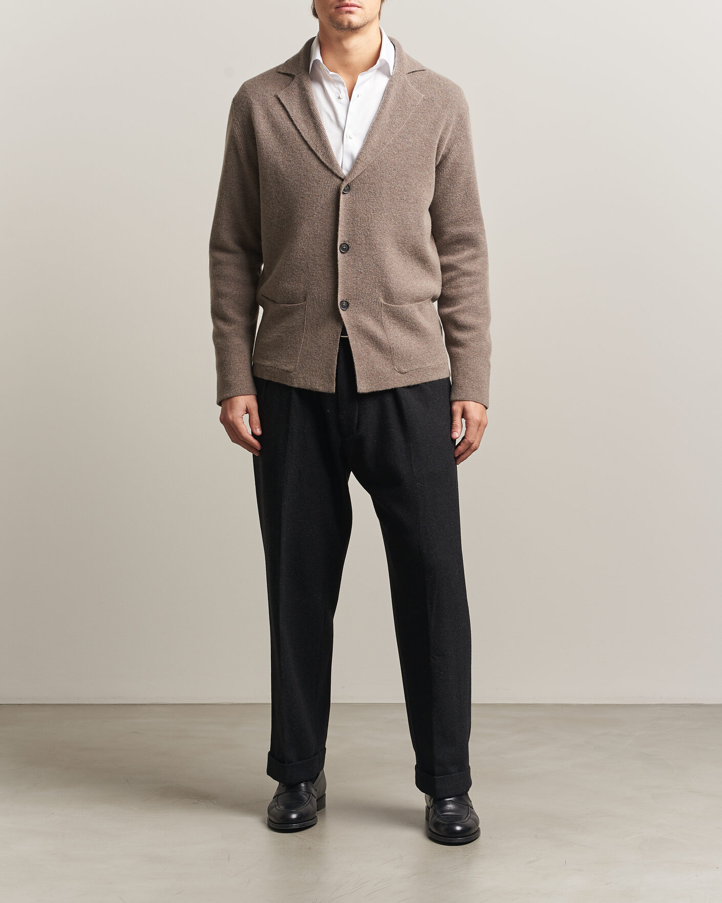 Herren | Sakkos | Oscar Jacobson | Antonio Knitted Blazer Taupe