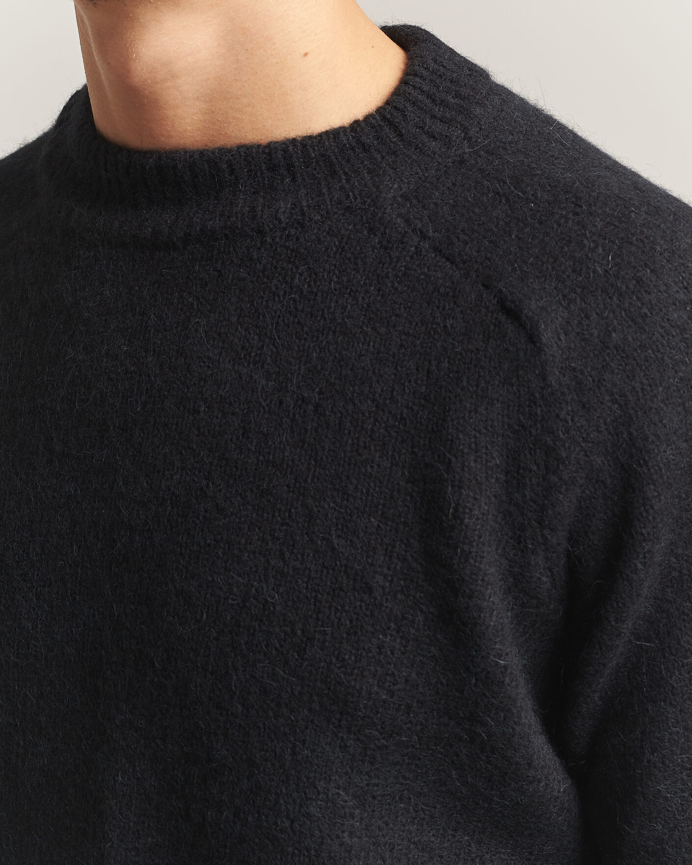Herren | Pullover | Oscar Jacobson | Andie Alpacka/Merino Knitted Sweater Black