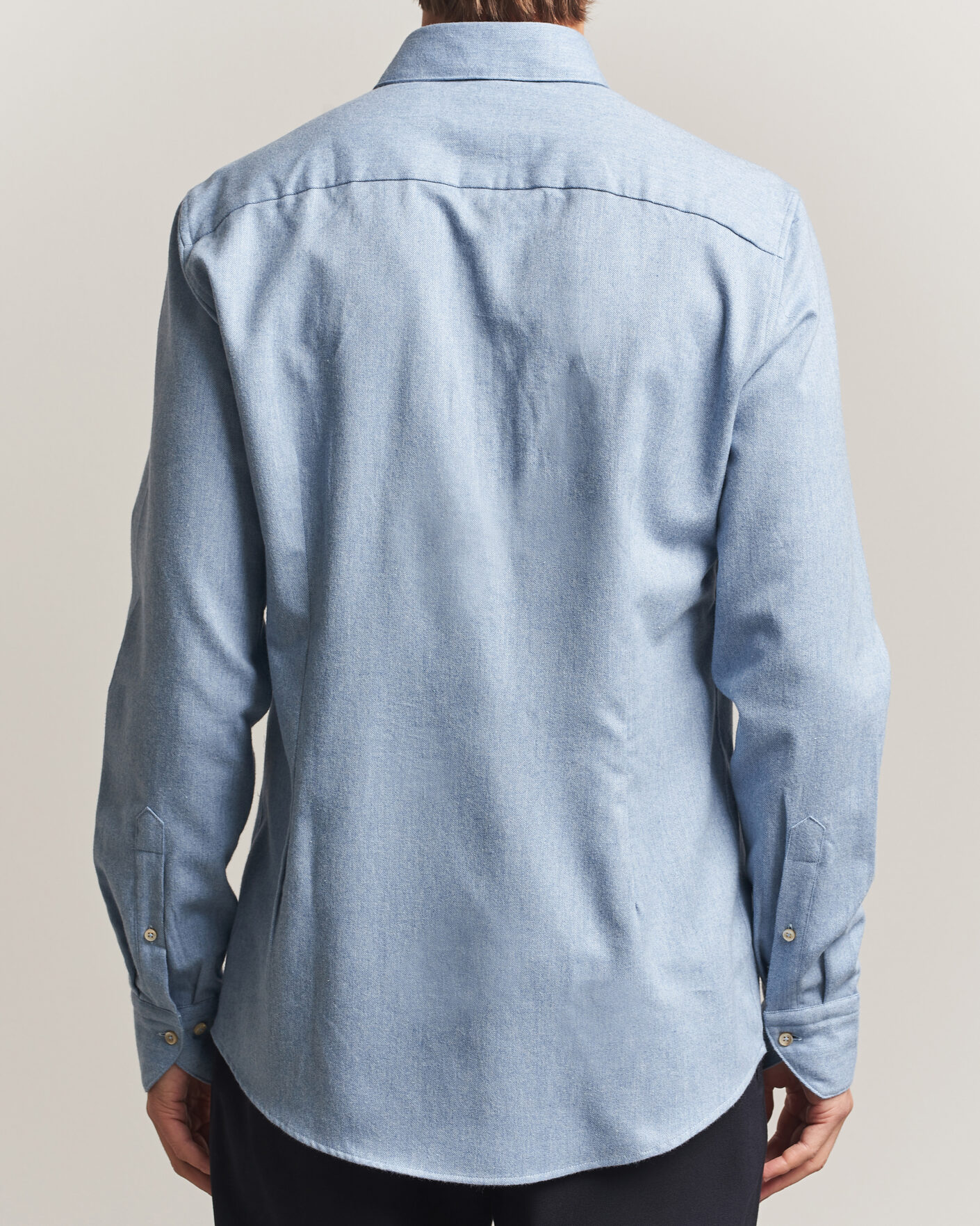 Herren | Hemden | Stenströms | Slimline Flannel Shirt Blue