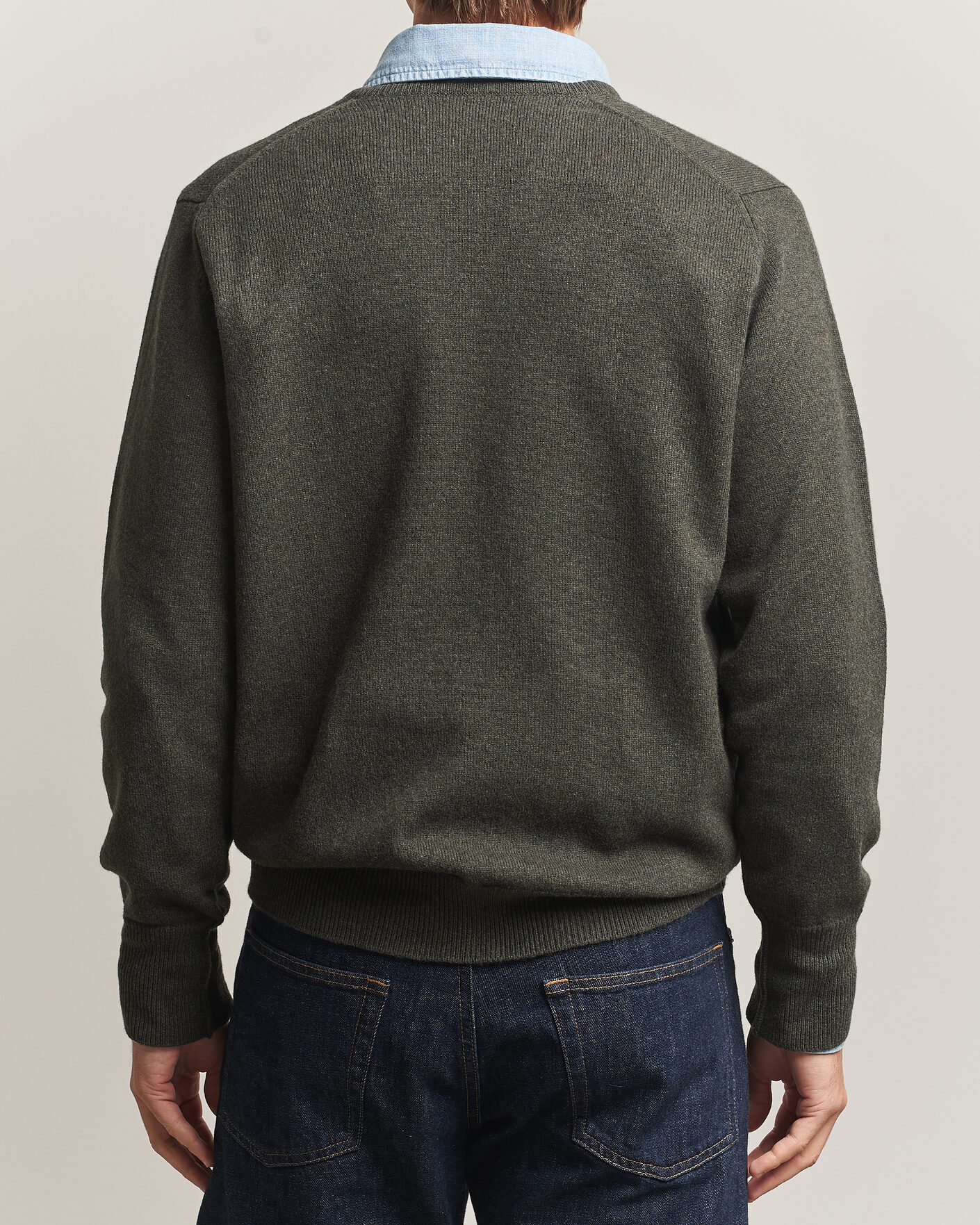 Herren | Pullover | William Lockie | Rob Lambswool V-Neck Seaweed