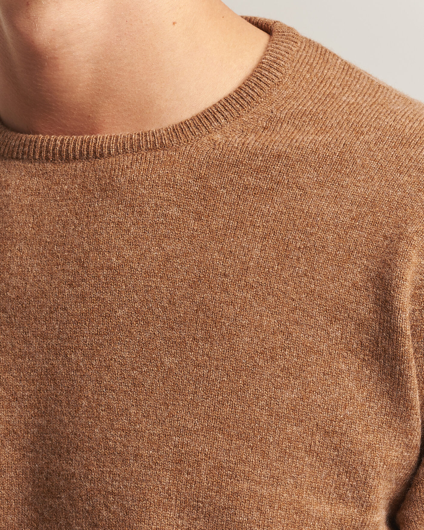 Herren | Pullover | William Lockie | Rob Lambswool Crewneck Driftwood