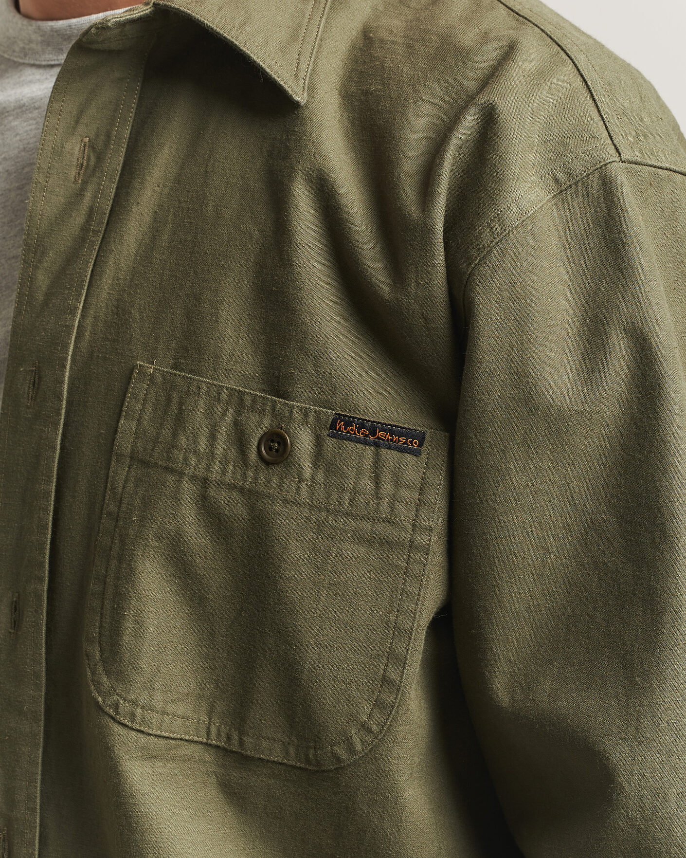 Herren | Hemden | Nudie Jeans | Julian Worker Shirt Olive Green
