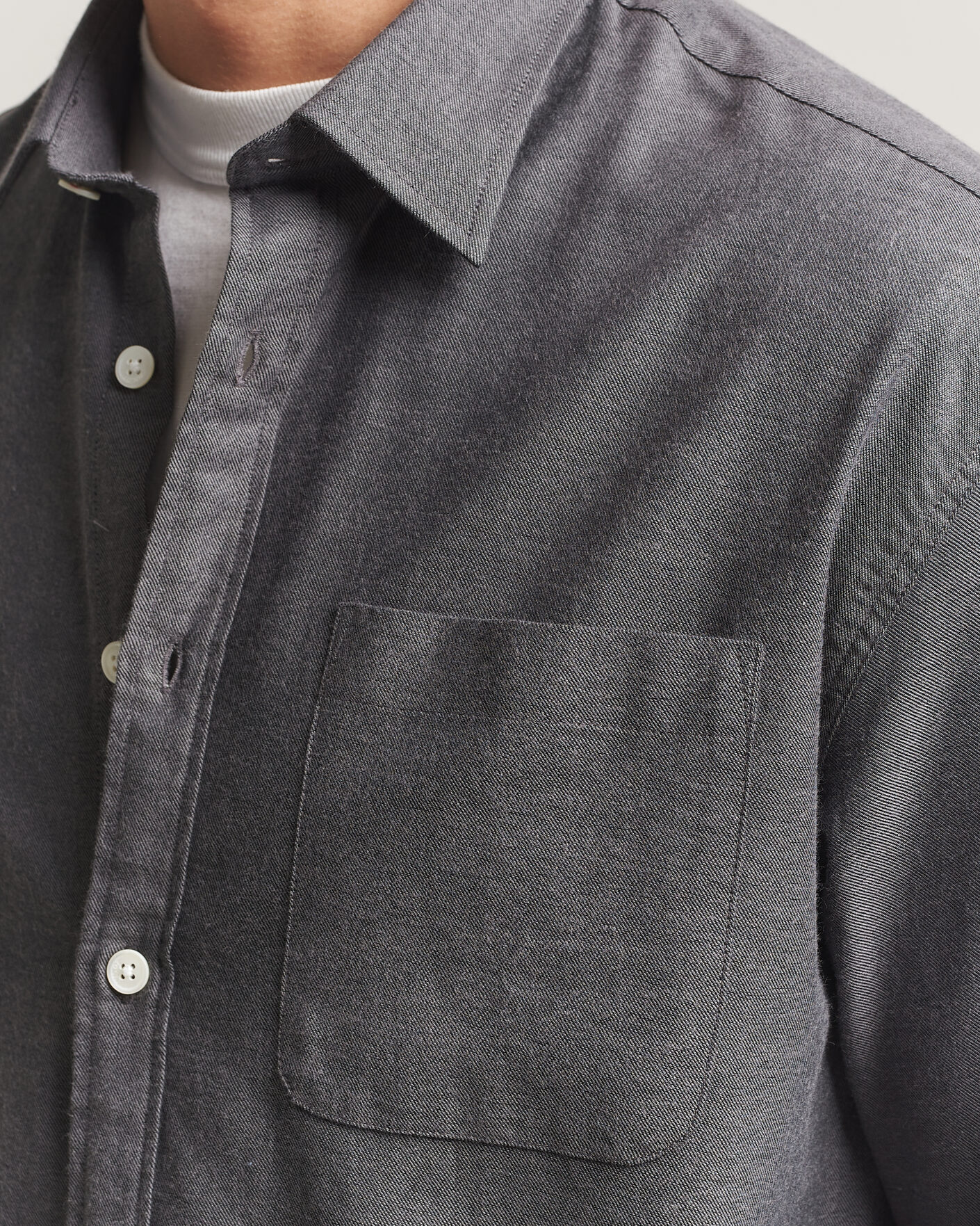 Herren | Hemden | NN07 | Deon Brushed Light Flannel Shirt Dark Grey