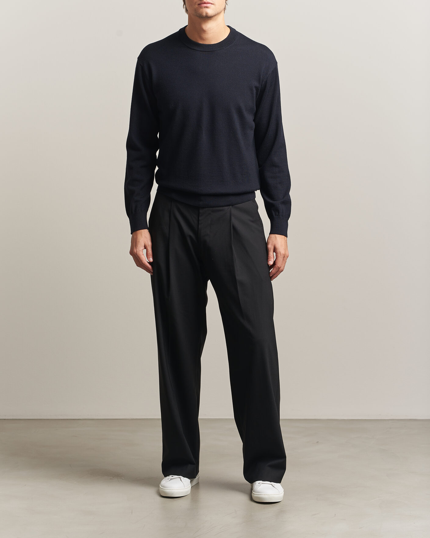Herren | Pullover | NN07 | Nate Wool Knitted Crew Neck Deep Navy