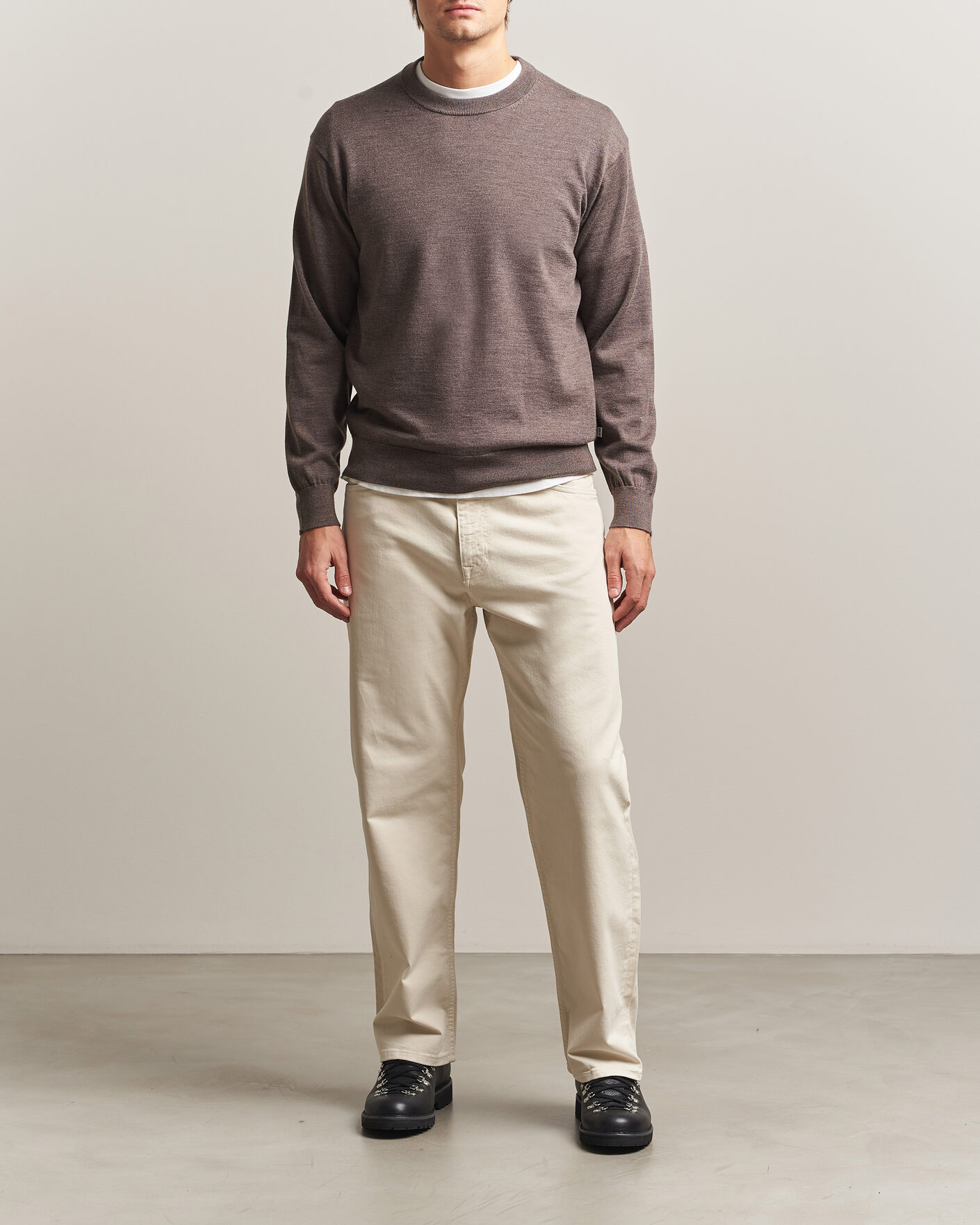 Herren | Pullover | NN07 | Nate Wool Knitted Crew Neck Mable Husk