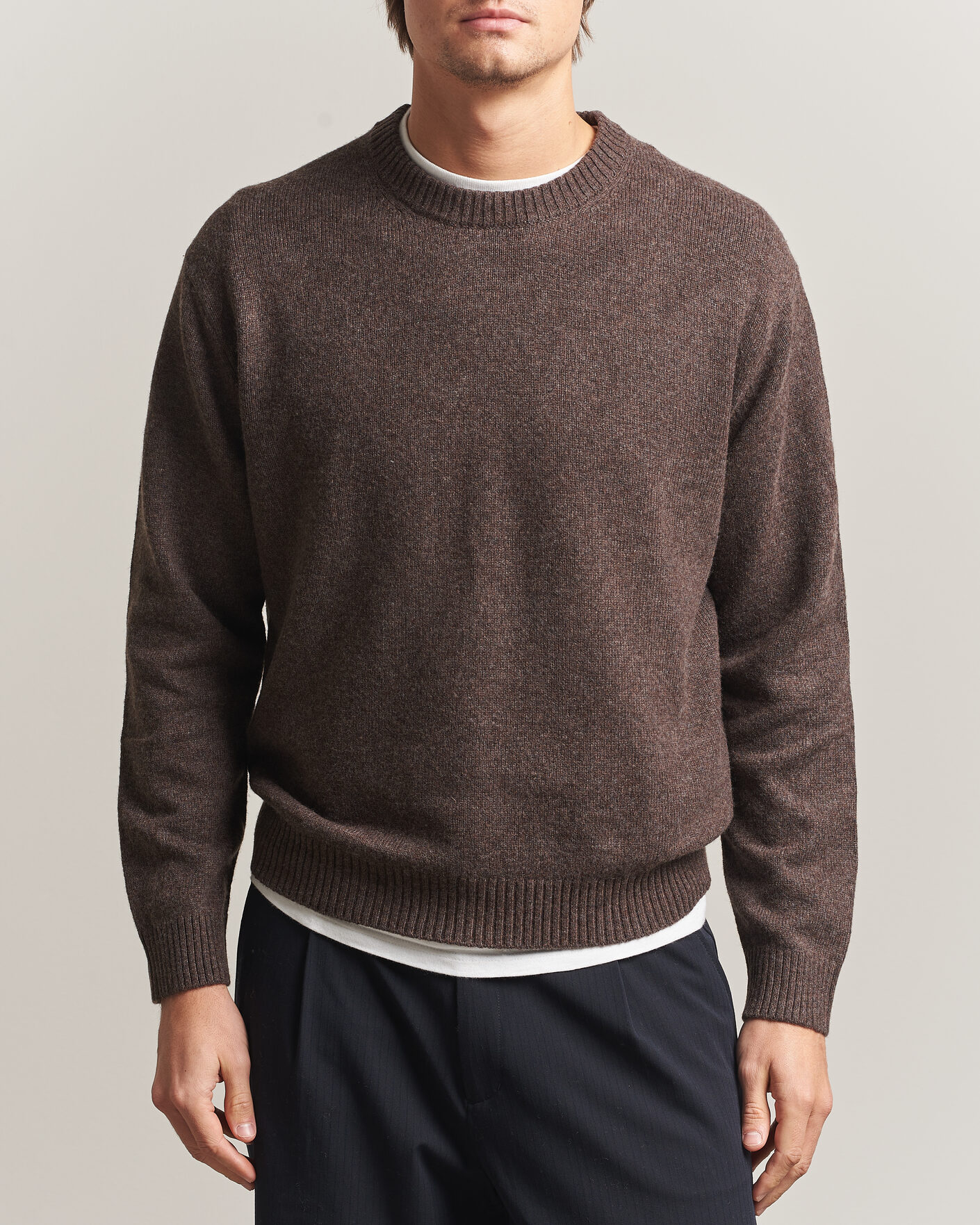 Herren | Pullover | NN07 | Russel Wool/Cotton Knitted Sweater Mable Husk