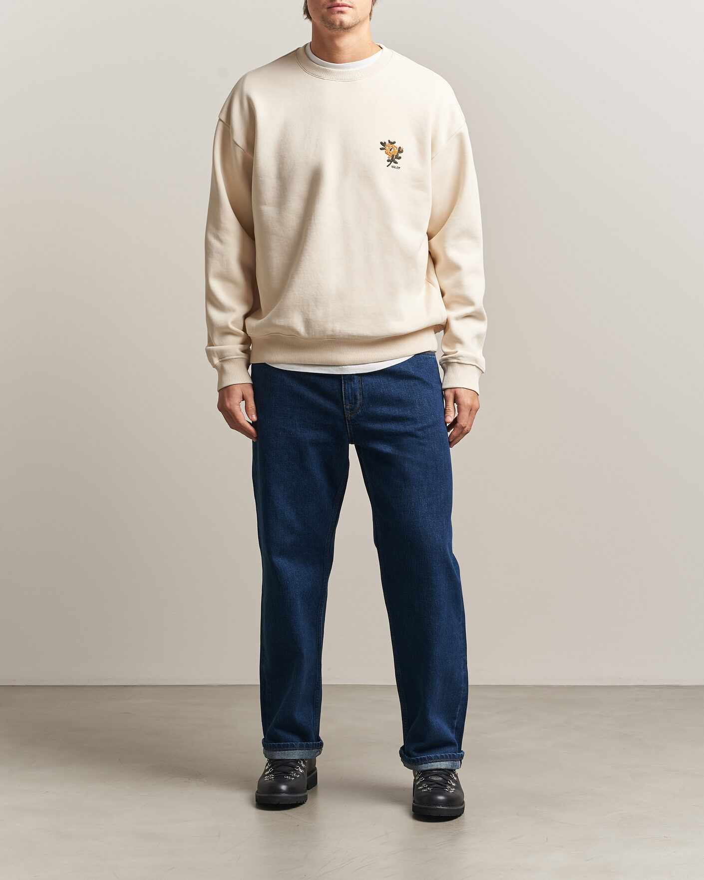 Herren | Pullover | NN07 | David Embroidered Sweatshirt Ivory