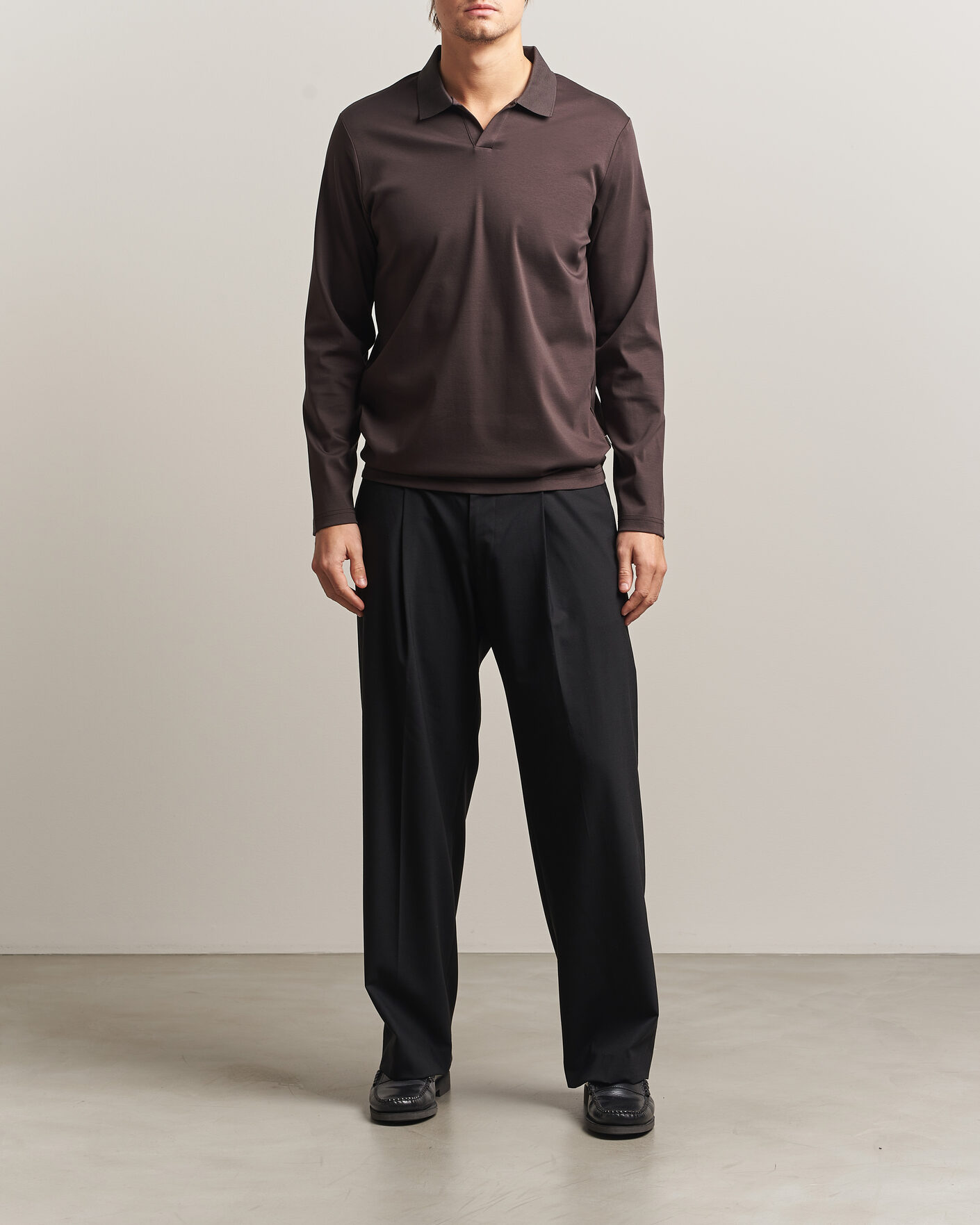 Herren | Poloshirts | NN07 | Paul Long Sleeve Polo Deep Truffle