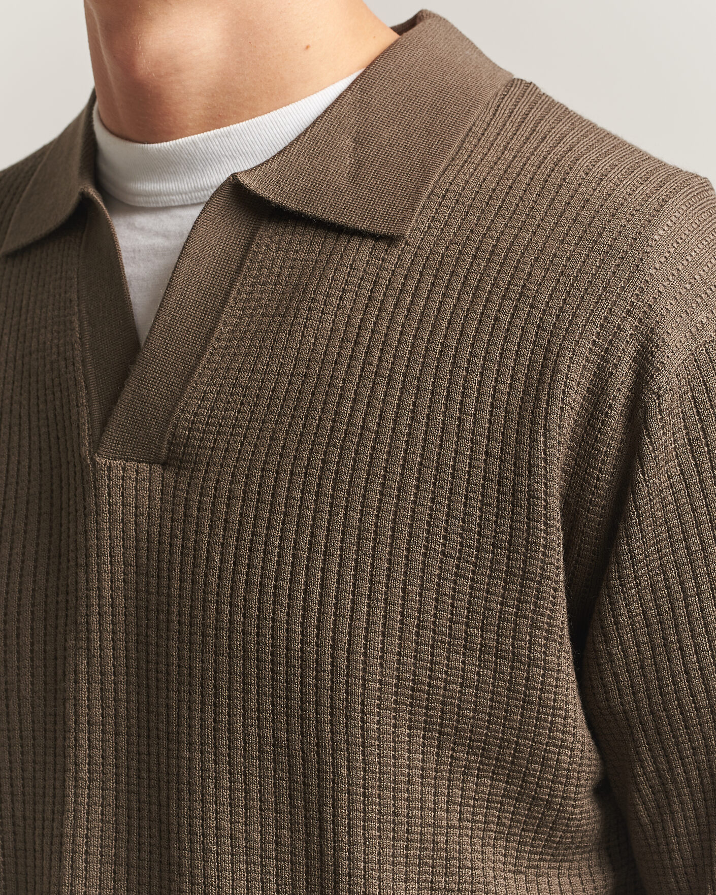 Herren | Pullover | NN07 | Nate Wool Knitted Polo Mable Husk
