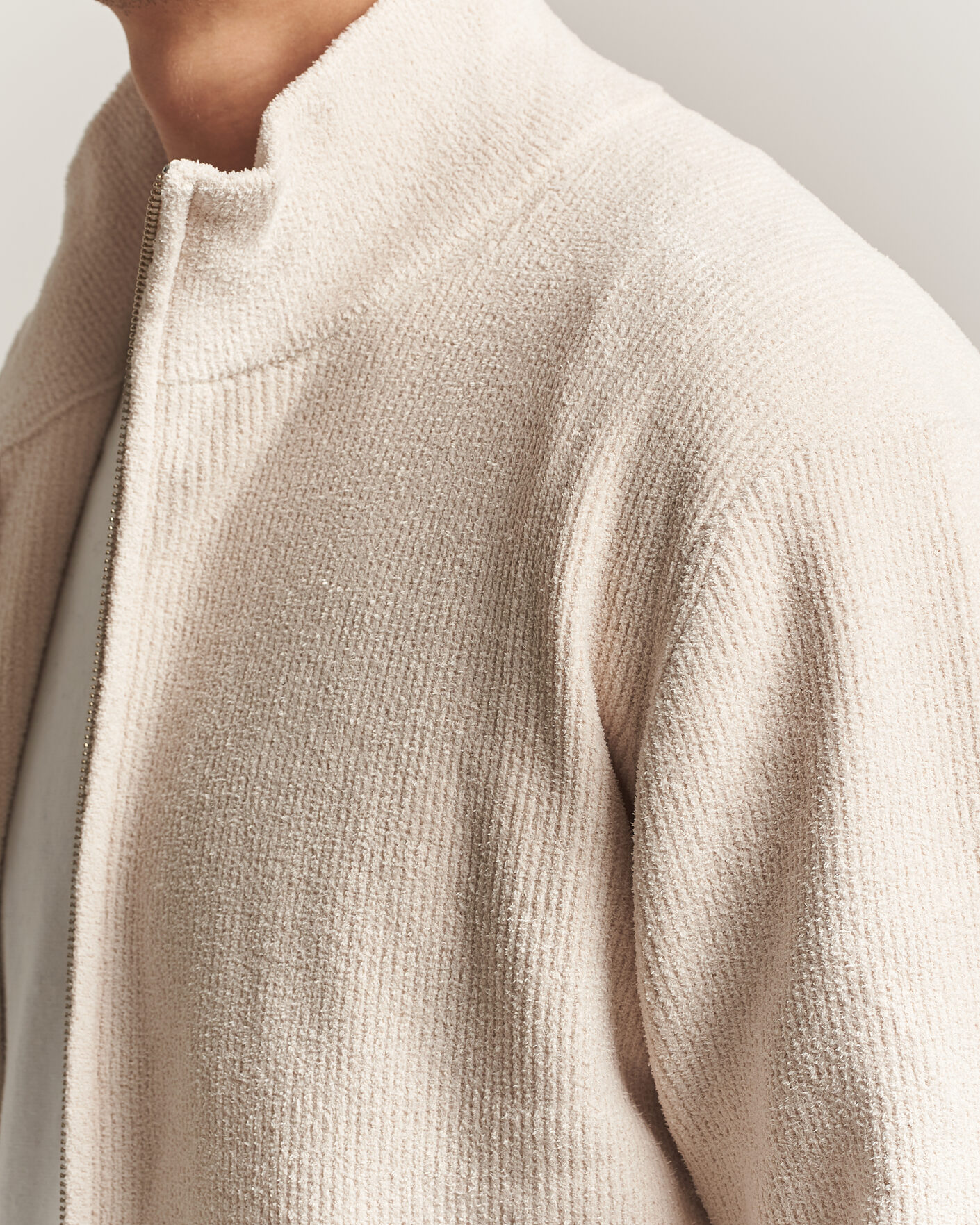 Herren | Pullover | NN07 | Danny Rib Knitted Full Zip Ivory