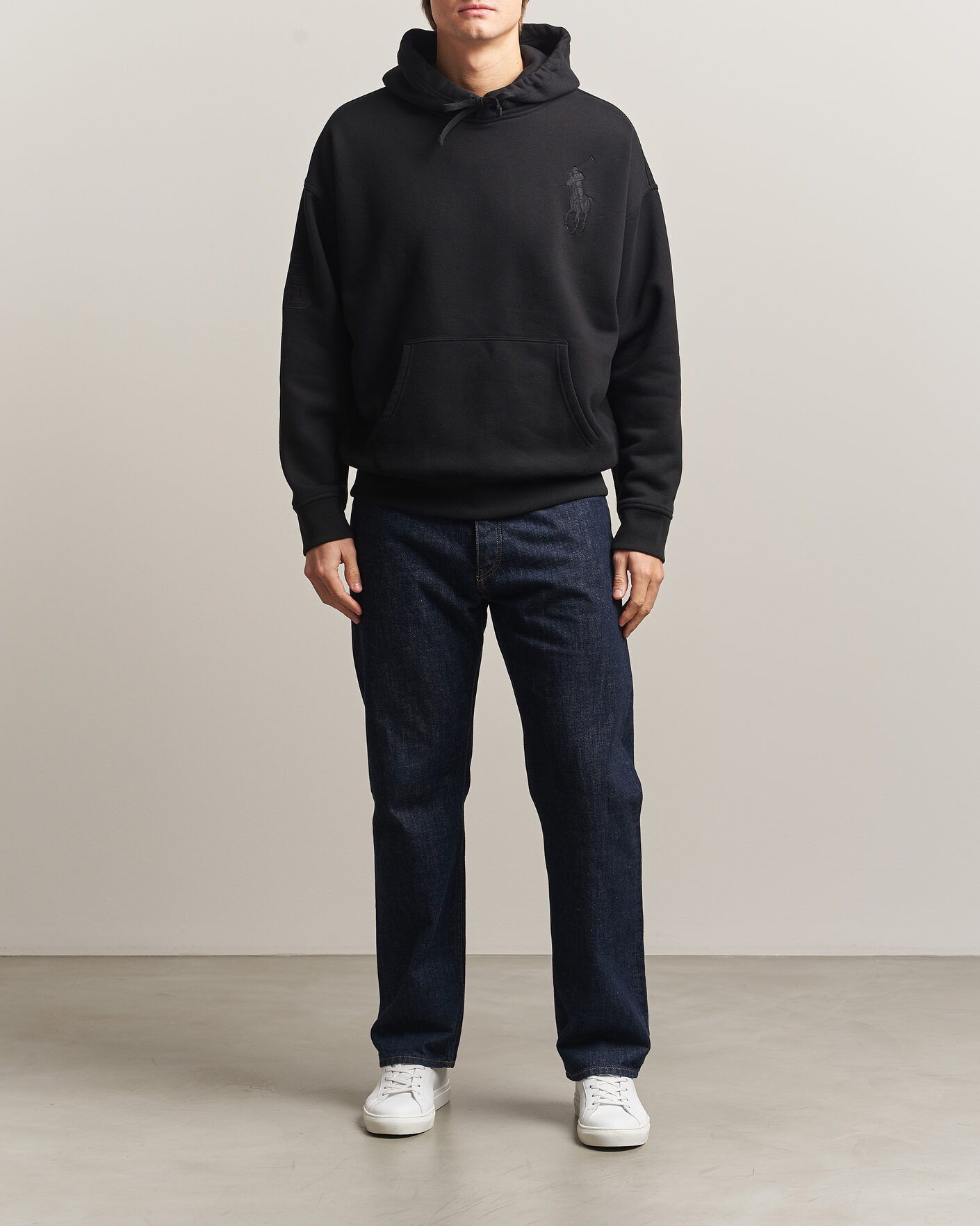 Herren | Pullover | Polo Ralph Lauren | Heavy Weight Tonal Pony Hoodie Polo Black