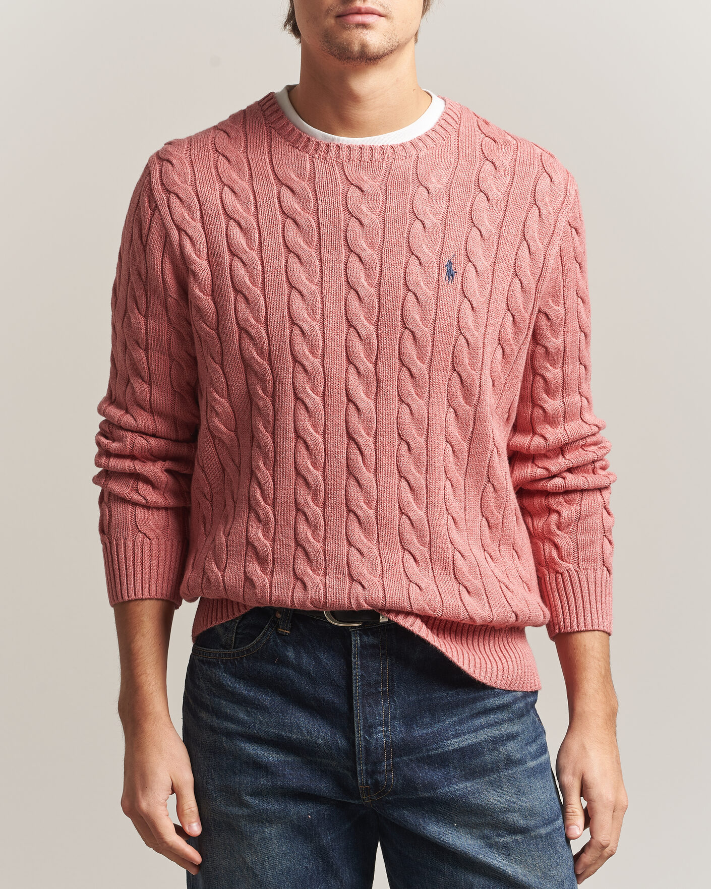 Herren | Pullover | Polo Ralph Lauren | Cotton Cable Pullover Faded Cranberry Heather