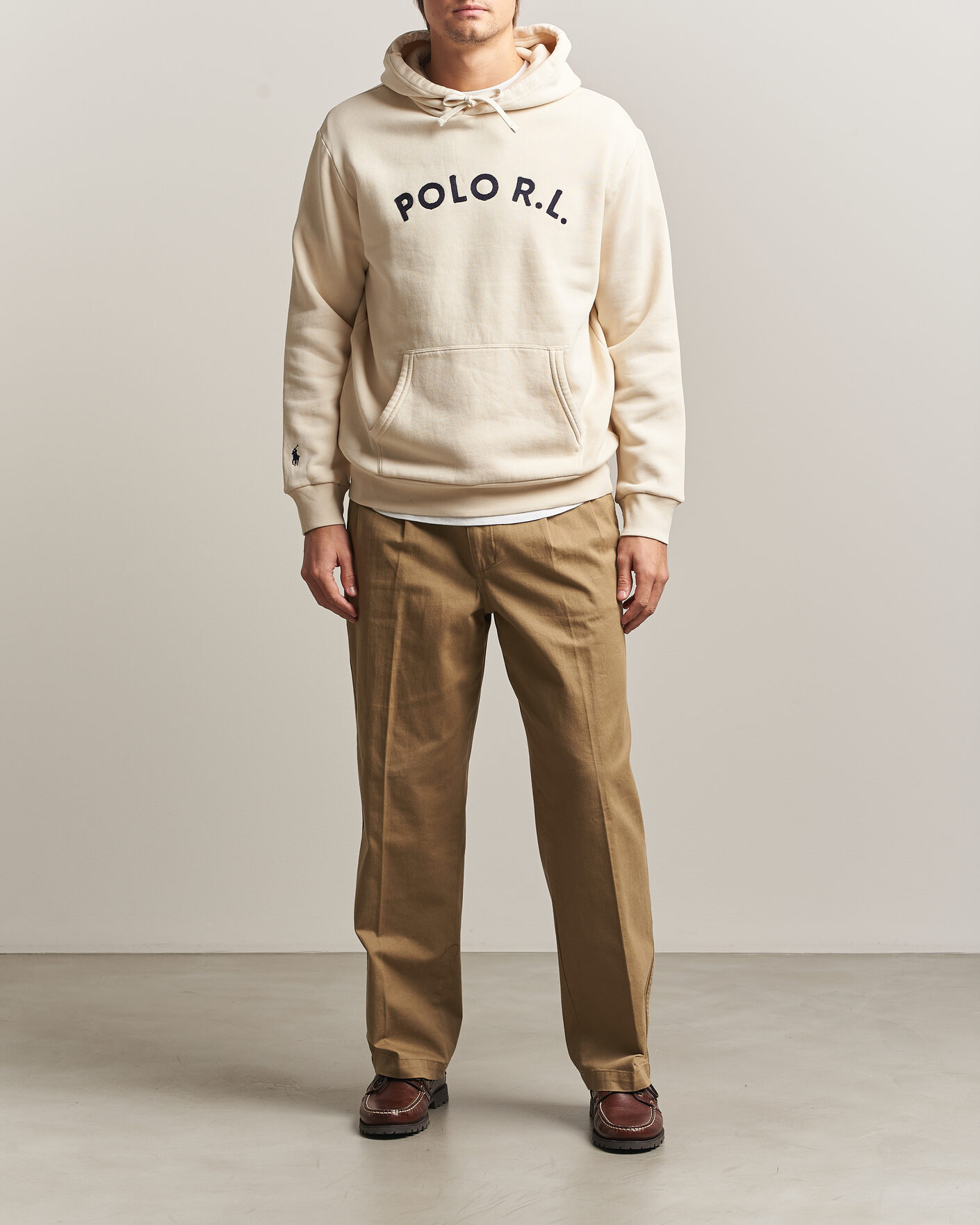 Herren | Pullover | Polo Ralph Lauren | Cotton Chest Logo Hood Andover Cream