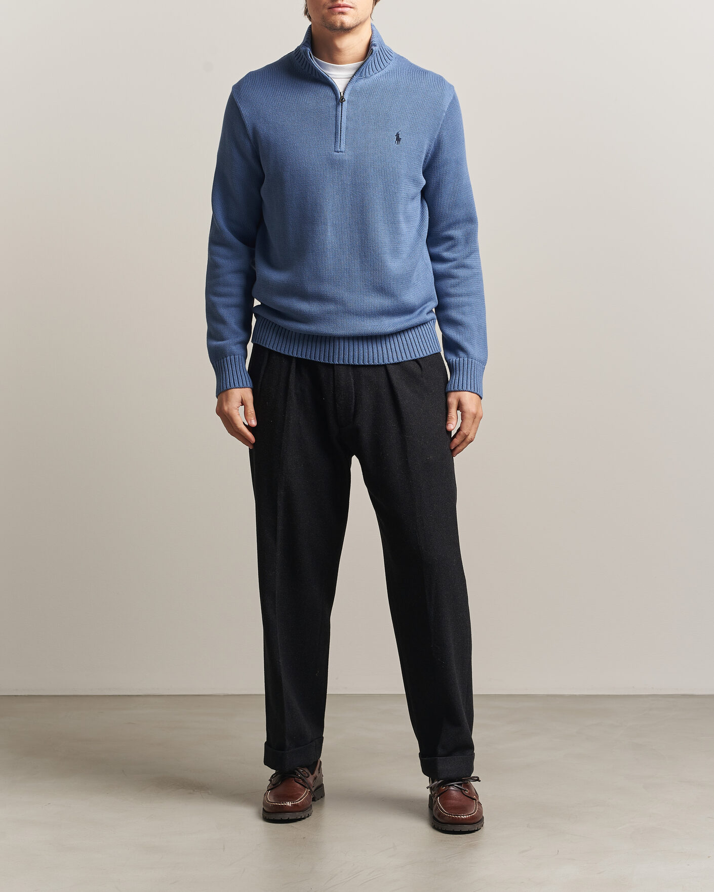 Herren | Pullover | Polo Ralph Lauren | Cotton Half Zip Carson Blue