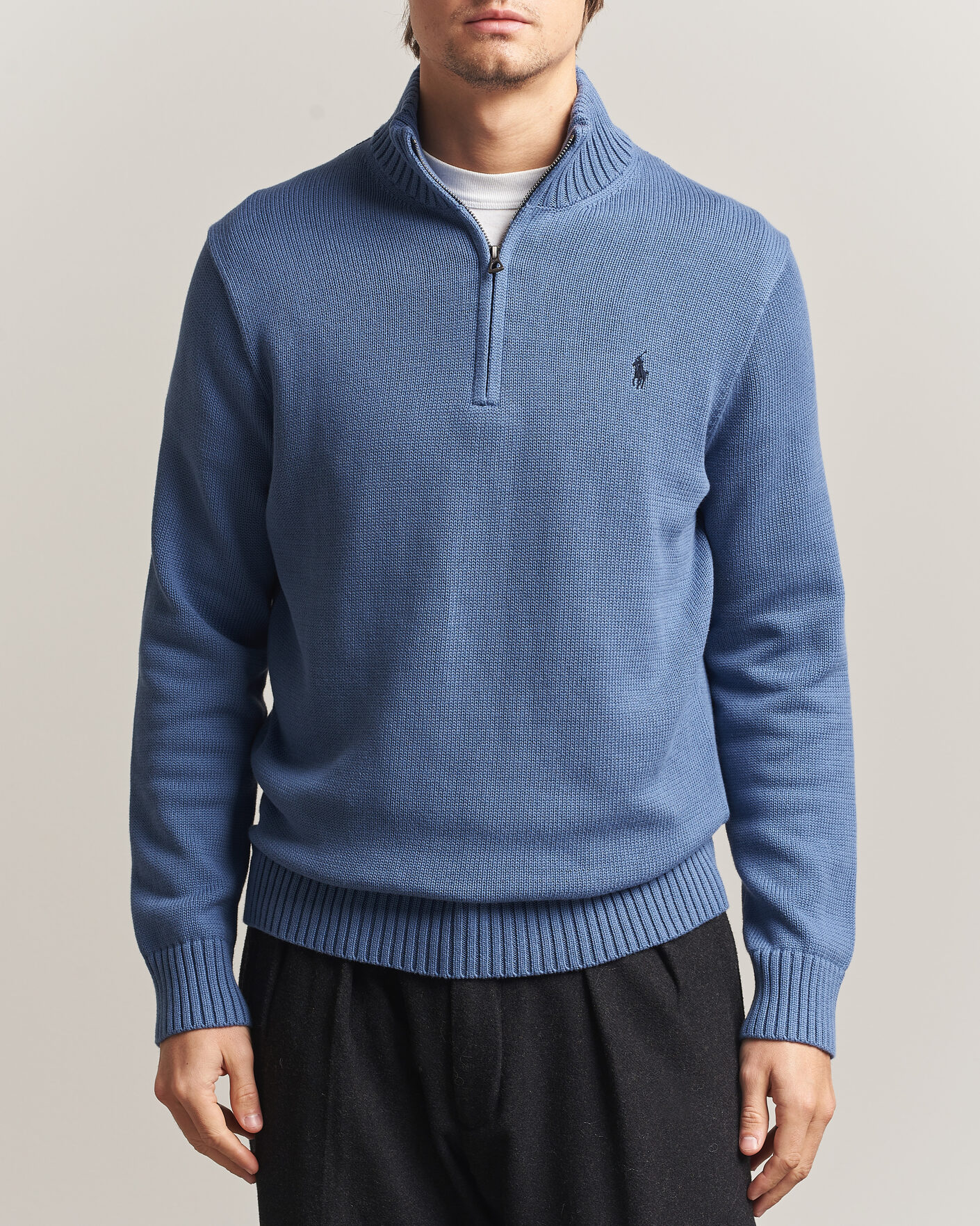 Herren | Pullover | Polo Ralph Lauren | Cotton Half Zip Carson Blue