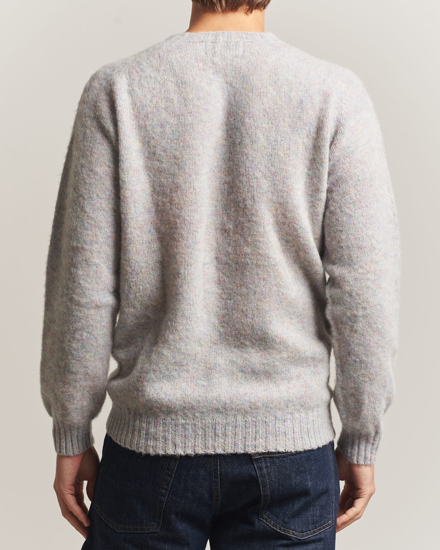 Herren | Pullover | Harley Of Scotland | Brushed Supersoft Lambswool Crewneck Aurora
