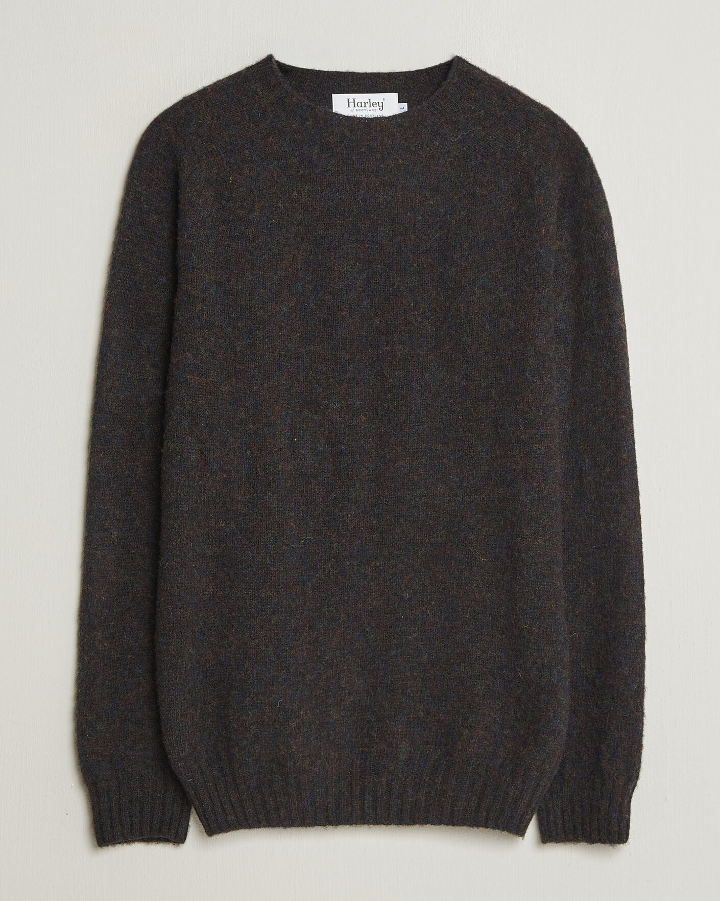 Herren | Pullover | Harley Of Scotland | Brushed Supersoft Lambswool Crewneck Volcano