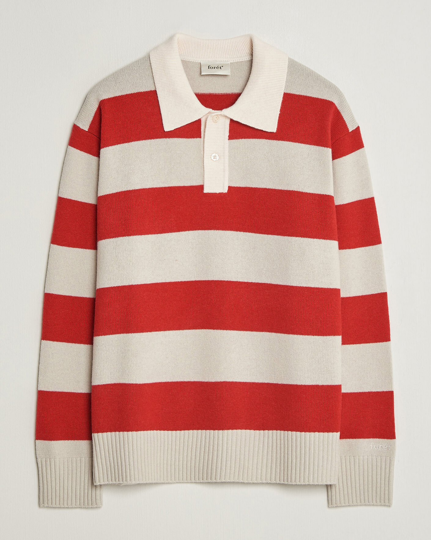 Herren | Pullover | Forét | Frost Stripe Knit Polo Red