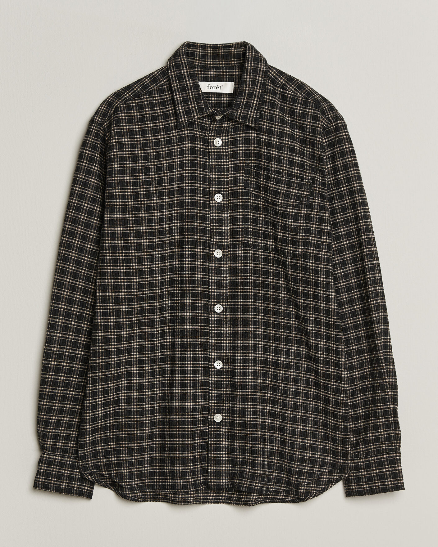 Herren | Hemden | Forét | Form Regular Fit Italian Check Shirt Black
