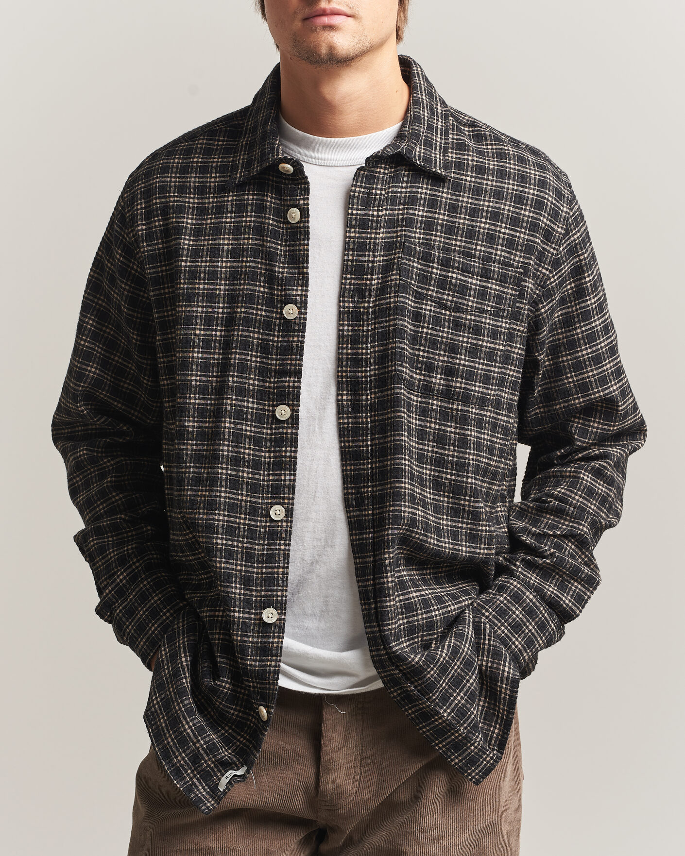 Herren | Hemden | Forét | Form Regular Fit Italian Check Shirt Black