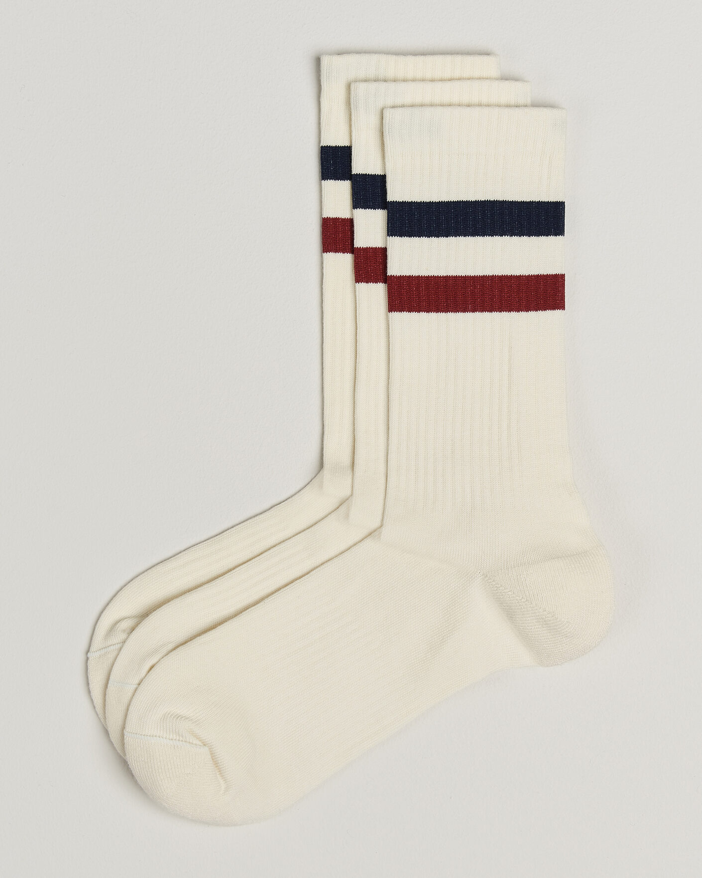 Herren | Unterwäsche | Sweyd | 3-Pack Two Stripe Cotton Socks Navy/Red/White