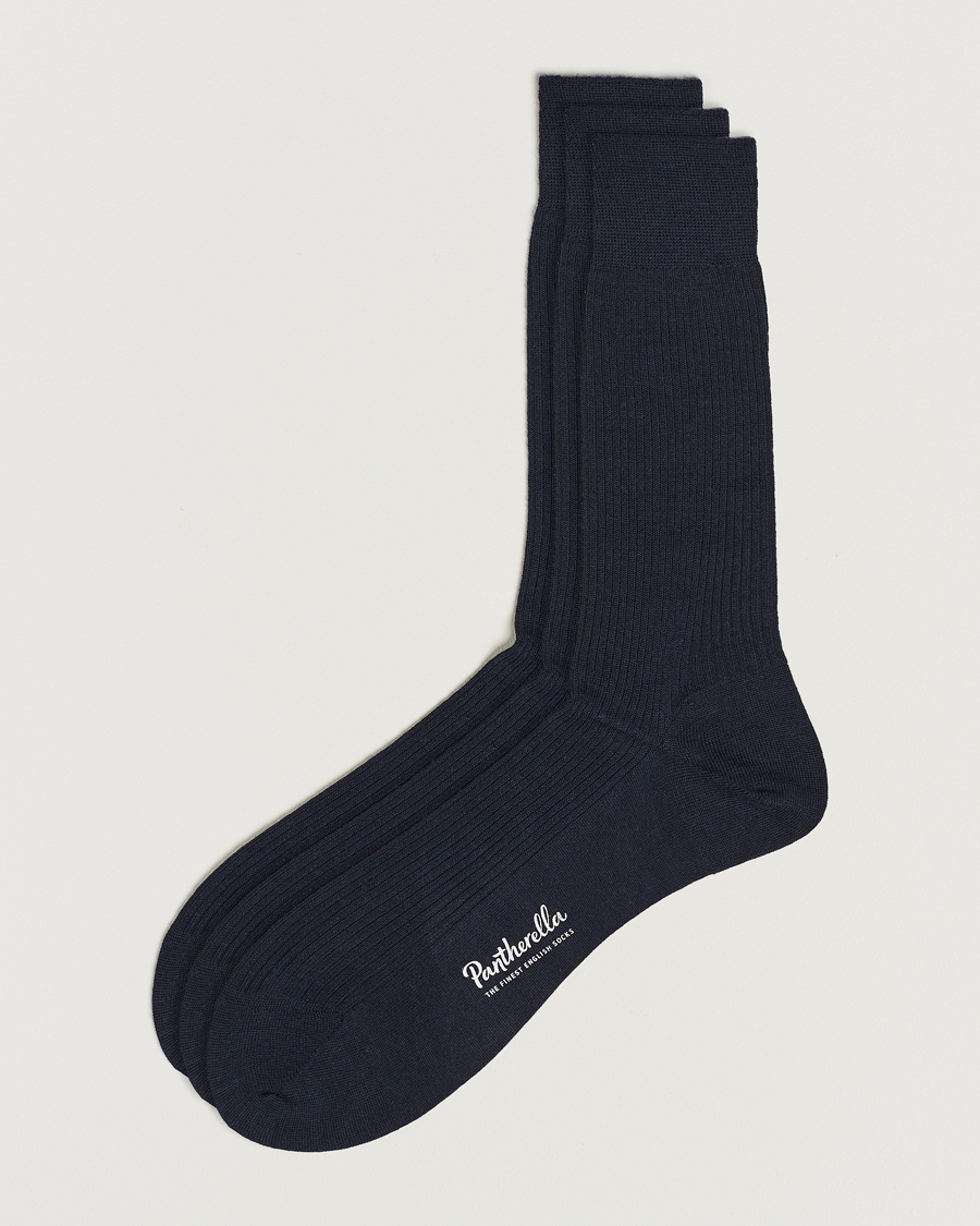 Herren | Unterwäsche | Pantherella | 3-Pack Naish Merino/Nylon Sock Navy