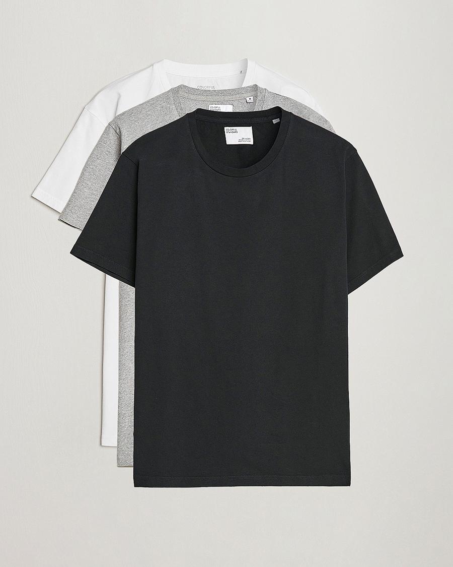 Herren |  | Colorful Standard | 3-Pack Classic Organic T-Shirt Optical White/Heather Grey/Deep Black