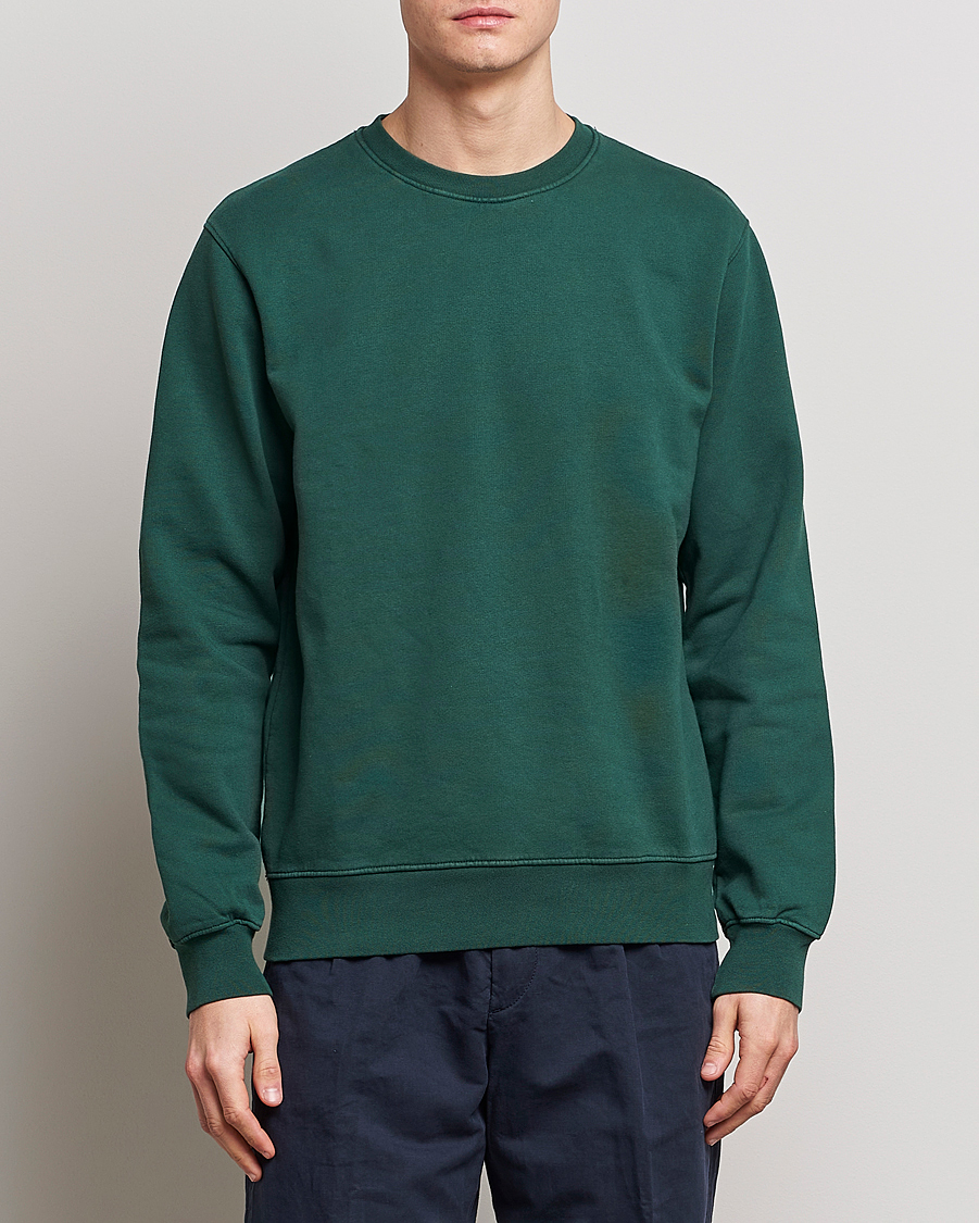 Herren | Sweatshirts | Colorful Standard | 2-Pack Classic Organic Crew Neck Sweat Navy Blue/Emerald Green