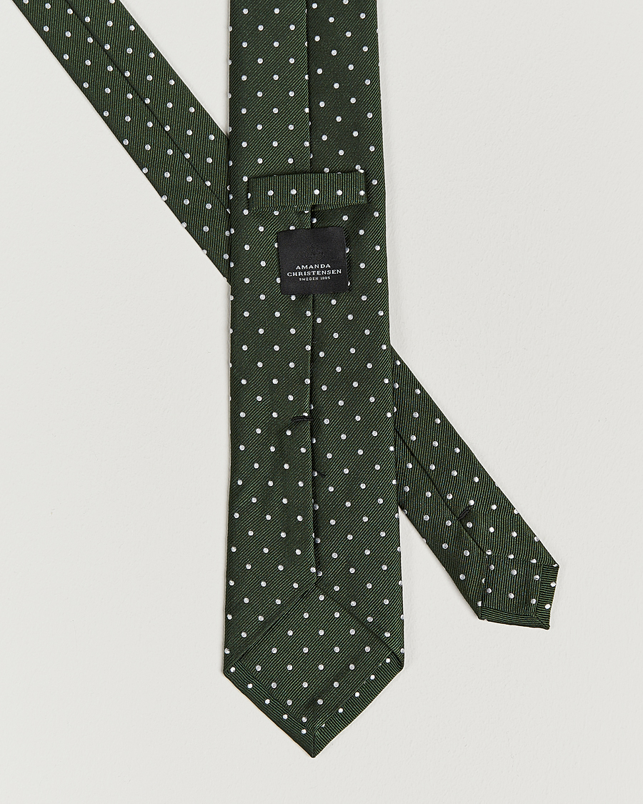 Herren | Krawatten | Amanda Christensen | Set Tie & Pocket Square Green/White