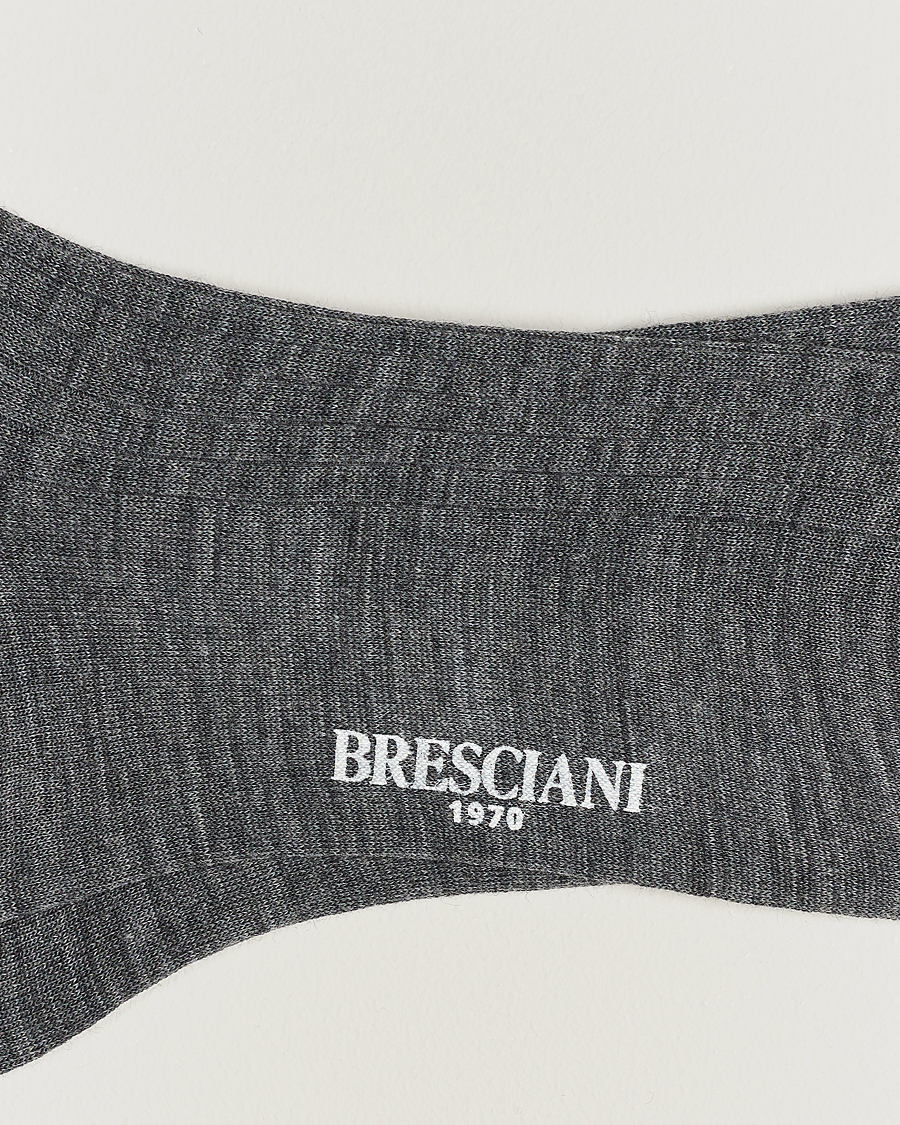 Herren | Unterwäsche | Bresciani | 3-pack Wool/Nylon Ribbed Short Socks Medium Grey