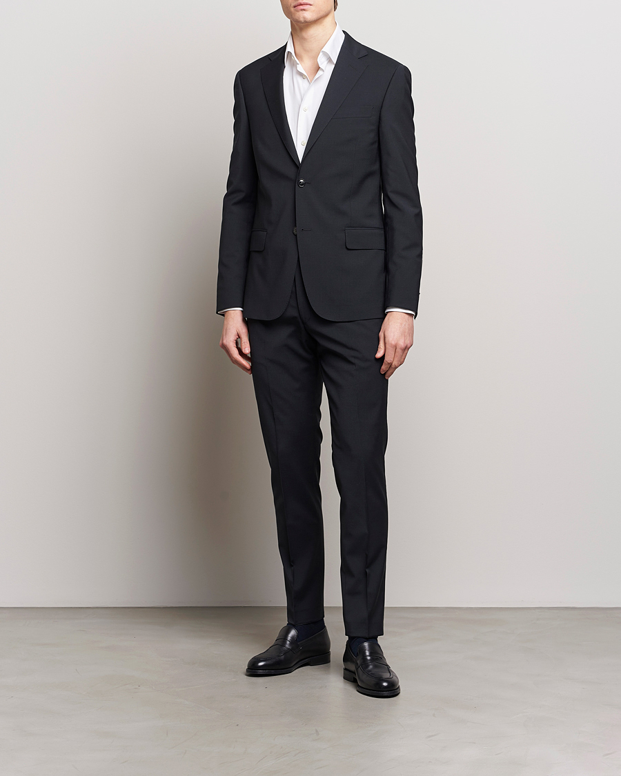 Herren | Anzüge | Oscar Jacobson | Edmund Wool Stretch Suit Black