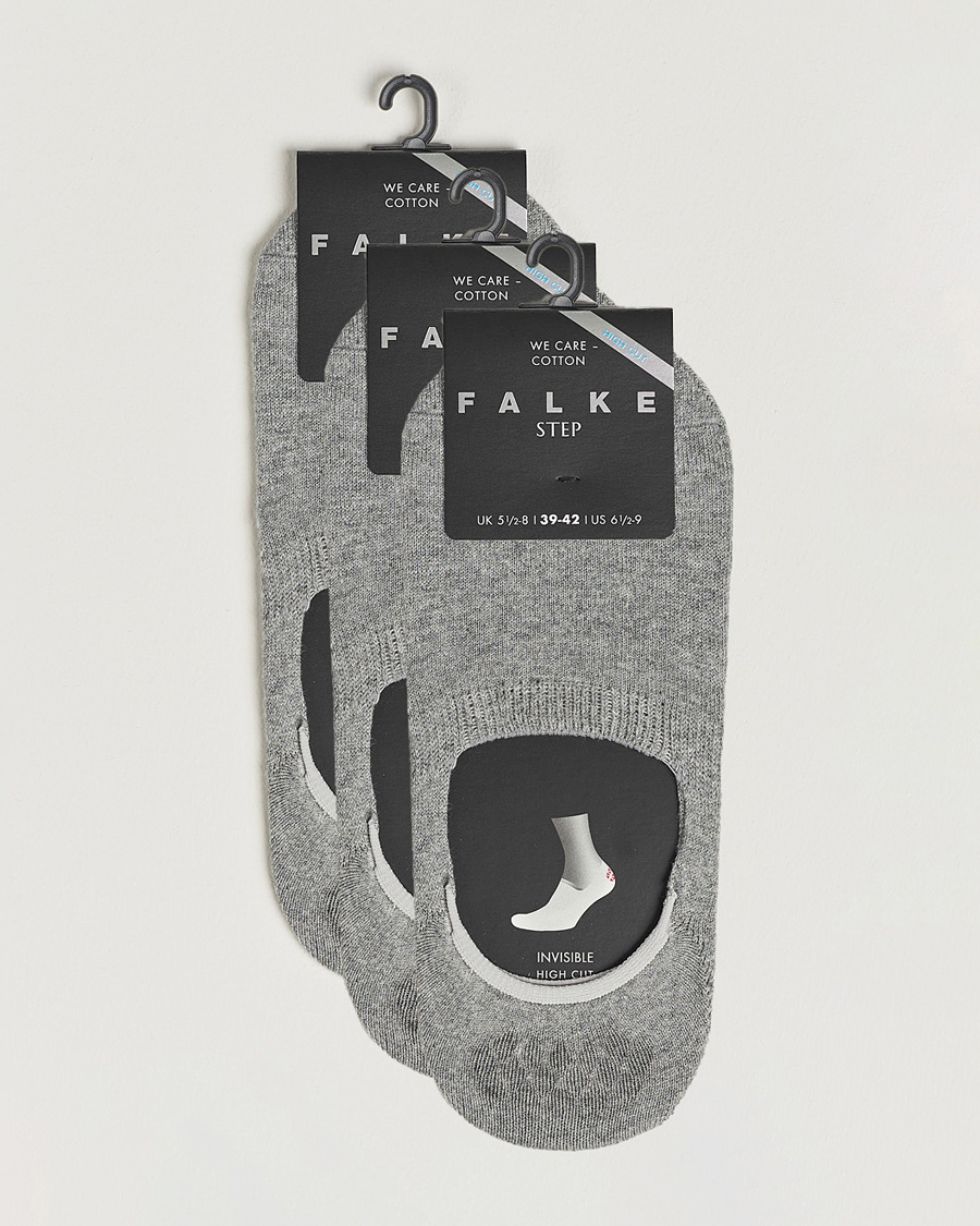 Herren | Unterwäsche | Falke | 3-pack Casual High Cut Sneaker Socks Light Grey Melange