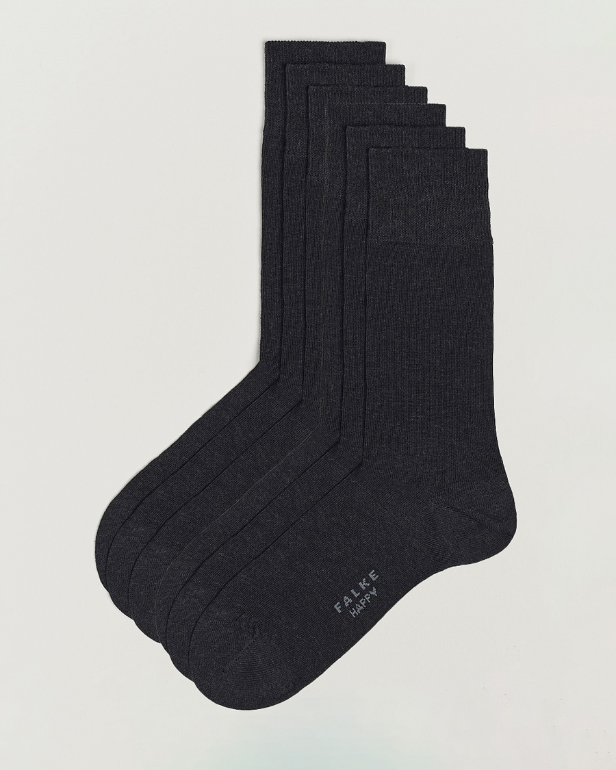 Herren | Unterwäsche | Falke | 6-pack Happy Cotton Socks Anthracite Melange