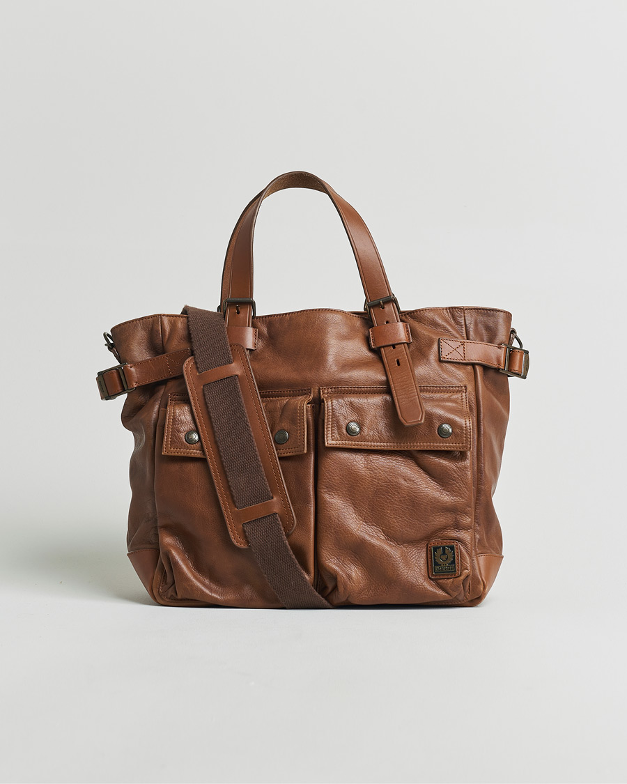 Herren | Belstaff Touring Leather Tote Bag Cognac | Pre-owned | Belstaff Touring Leather Tote Bag Cognac