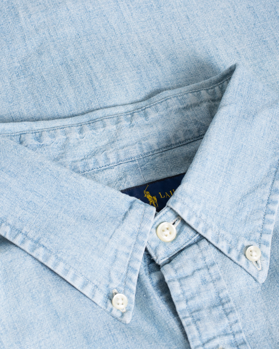 Herren | Polo Ralph Lauren Slim Fit Chambray Shirt Washed | Pre-owned | Polo Ralph Lauren Slim Fit Chambray Shirt Washed