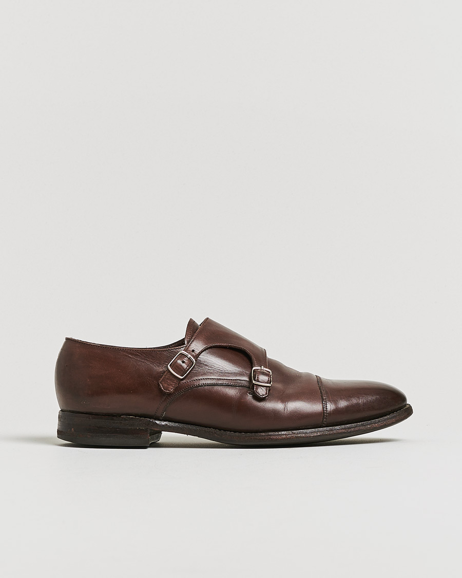 Herren | Pre-owned Schuhe | Pre-owned | Loake 1880 Cannon Monkstrap Dark Brown Burnished Calf UK9,5 - EU43,5