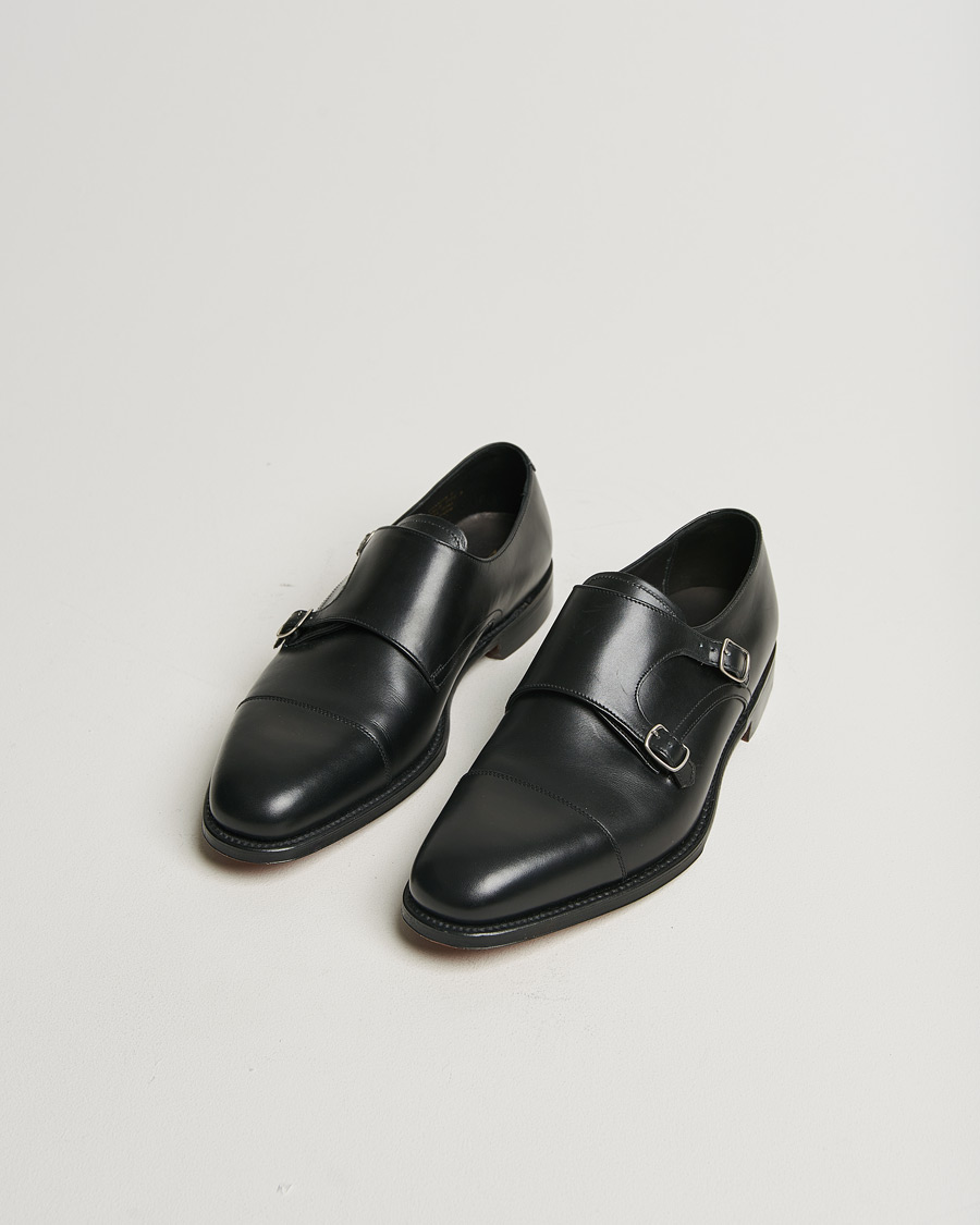Herren | Loake 1880 Cannon Monkstrap Black Calf | Pre-owned | Loake 1880 Cannon Monkstrap Black Calf