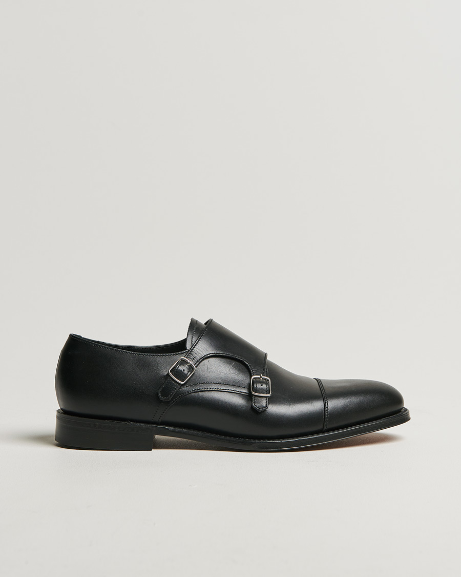 Herren | Loake 1880 Cannon Monkstrap Black Calf | Pre-owned | Loake 1880 Cannon Monkstrap Black Calf