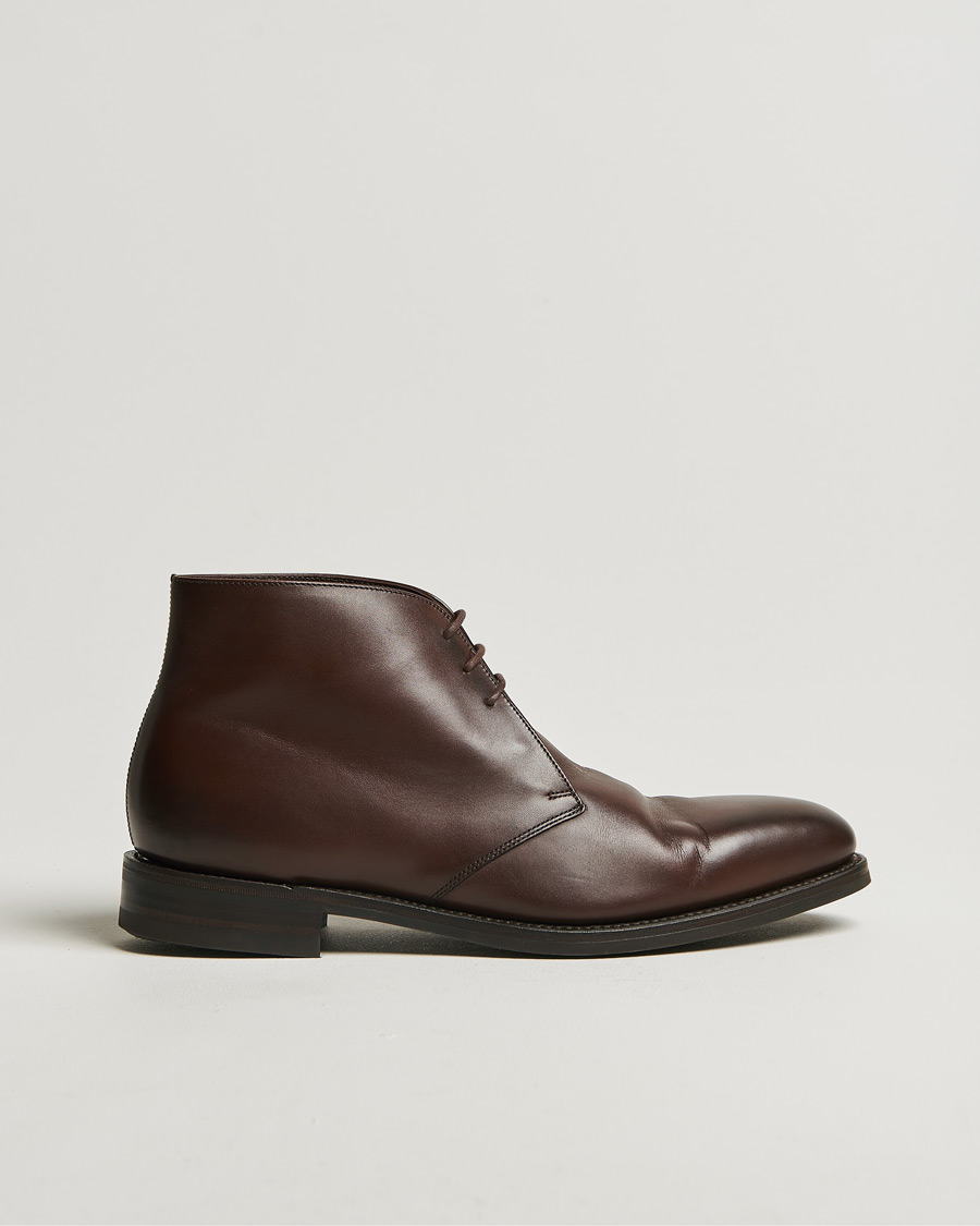 Herren | Loake 1880 Pimlico Chukka Boot Dark Brown Calf | Pre-owned | Loake 1880 Pimlico Chukka Boot Dark Brown Calf